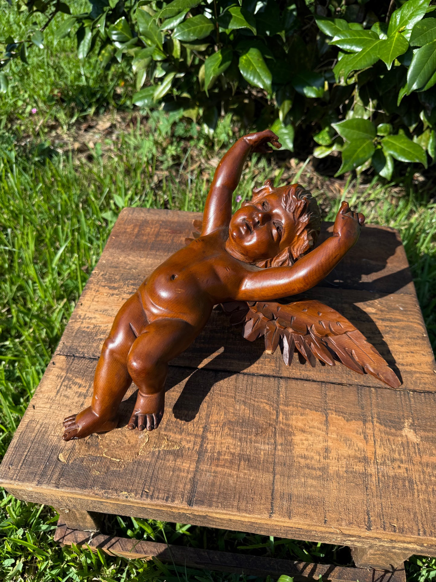 Baroque Carved Wooden Cherub, 18th Century