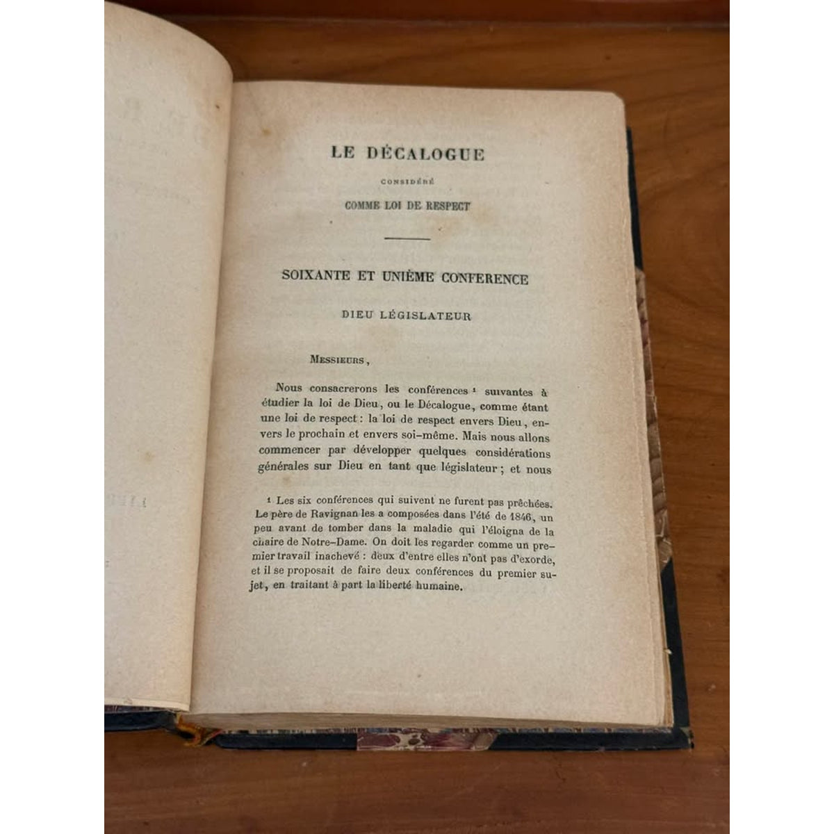 Antique 1896 French Leather Book De Ravignan Conférences Notre Dame Paris Vol IV