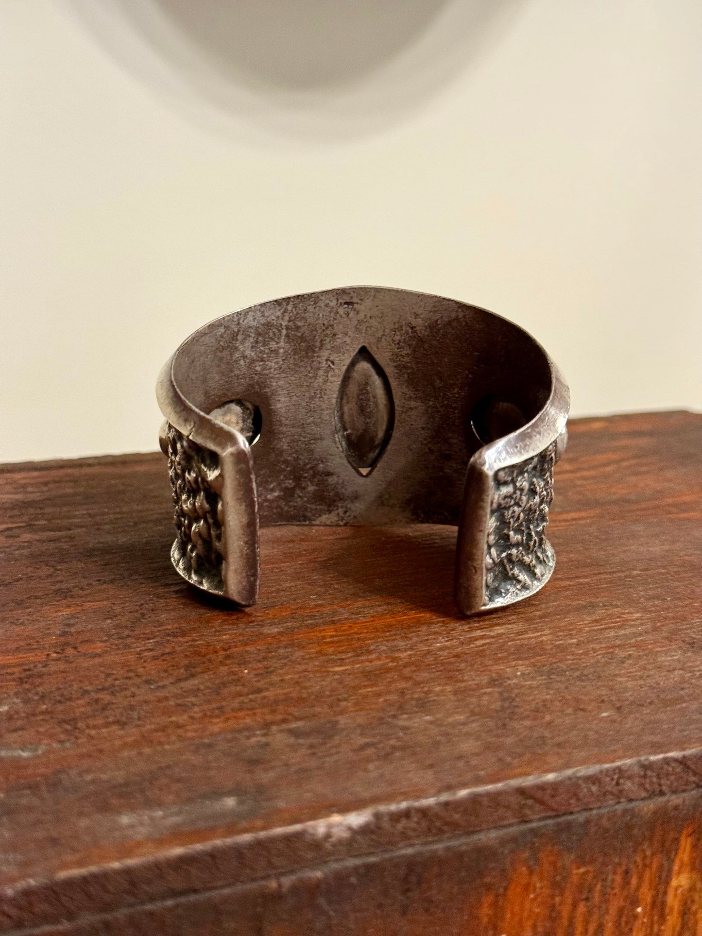 Navajo Sterling Silver Three-Stone Turquoise Cuff Bracelet