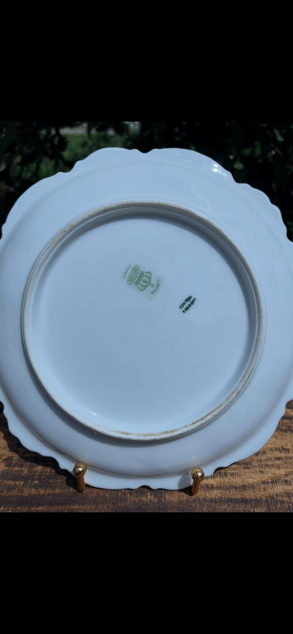 Antique Limoges Game Plate – Signed Puvis with Coronet Stamp – Hand-Painted French Porcelain – Collectible Decorative Plate
