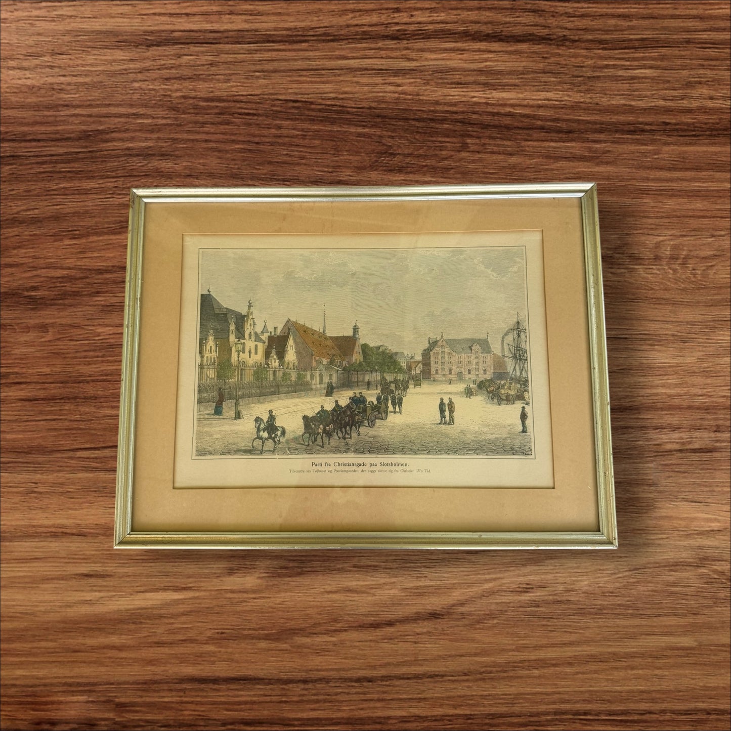 Christiansgade Street Scene Engraving, Copenhagen