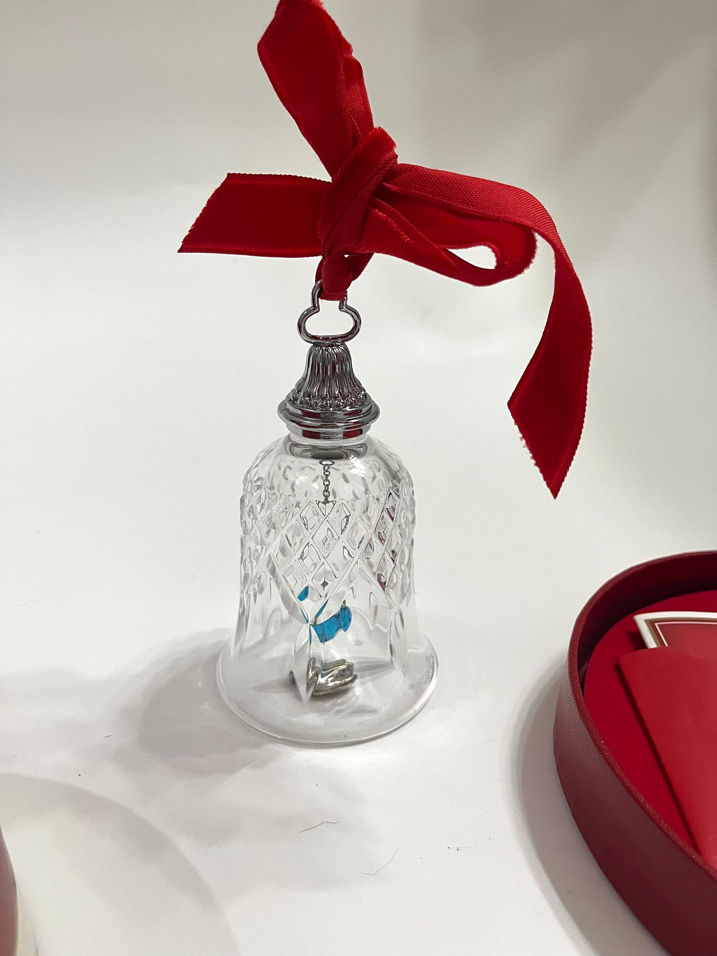 Waterford Crystal Bell Swan Ornament, Holiday Decor, 12 Days of Christmas Gift, Swarovski Crystal Accent