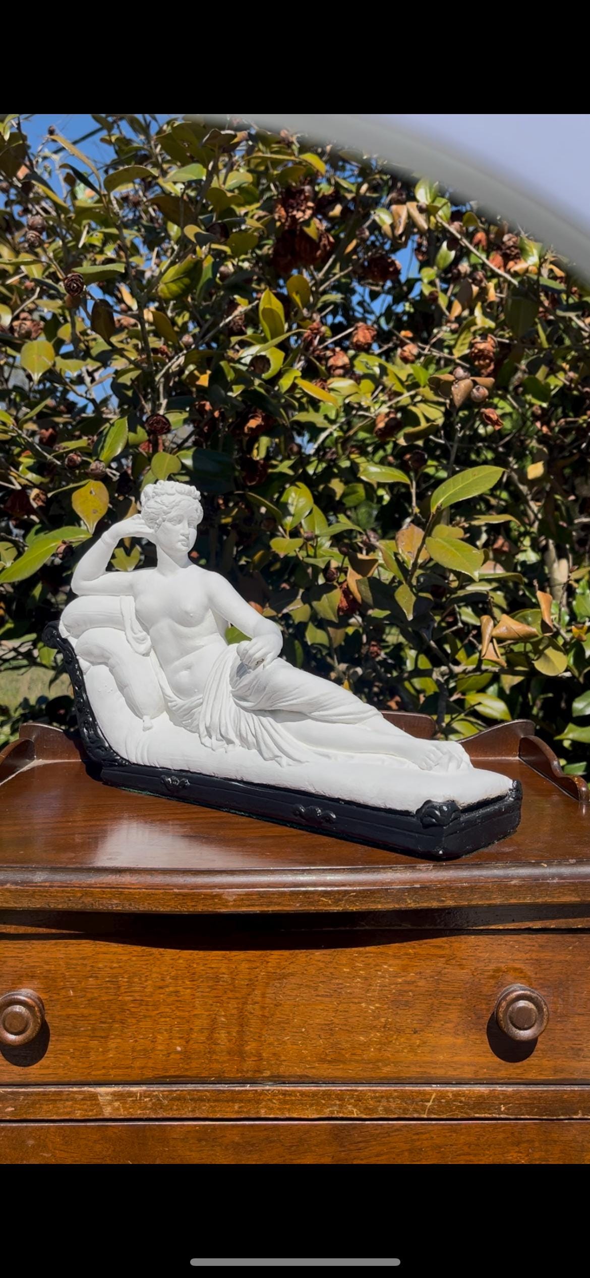 Vintage Reclining Venus Chalkware Sculpture