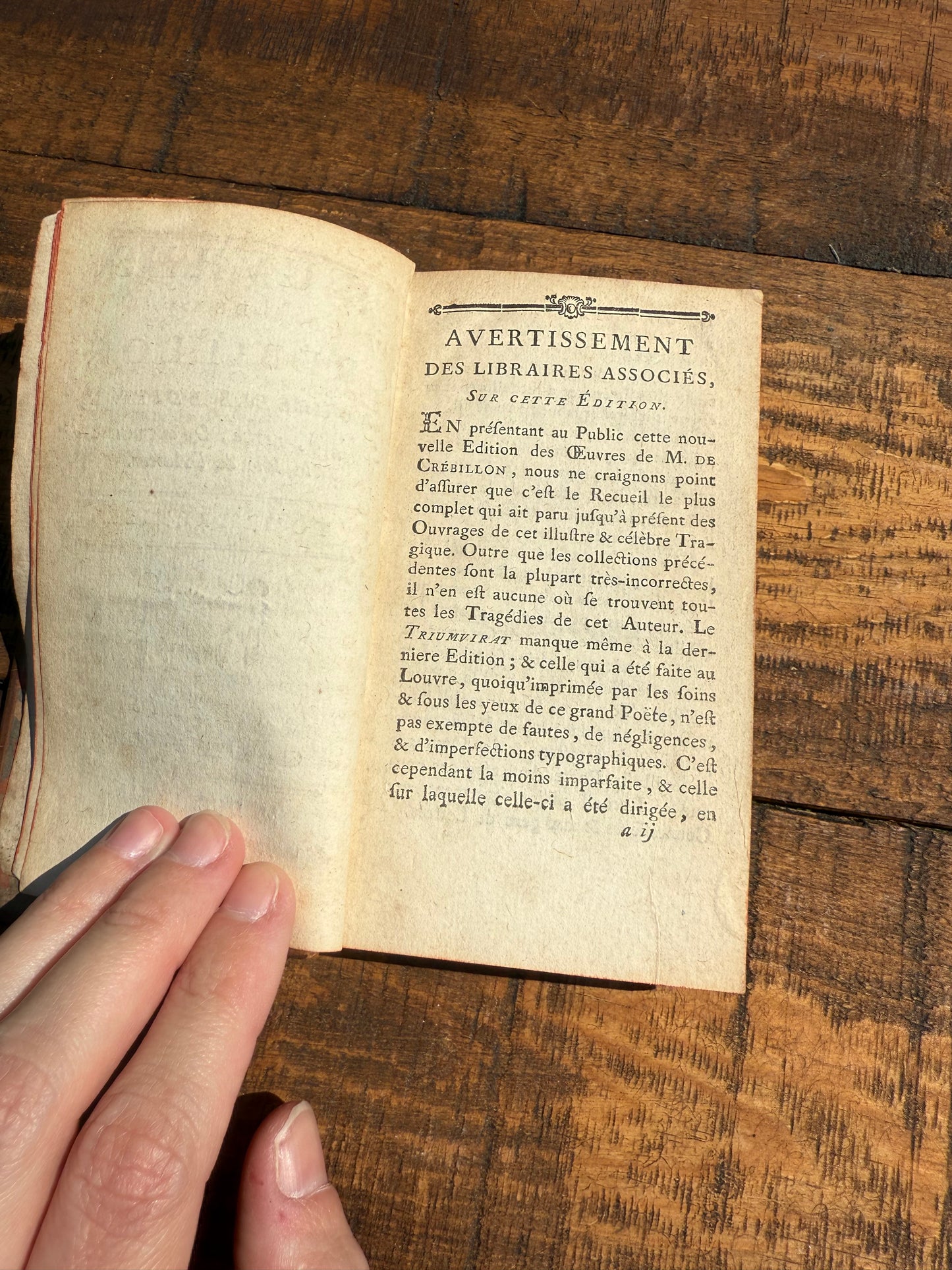 Œuvres de Crébillon, Volume I – 1772 Paris Edition, Full Leather with Portrait Frontispiece