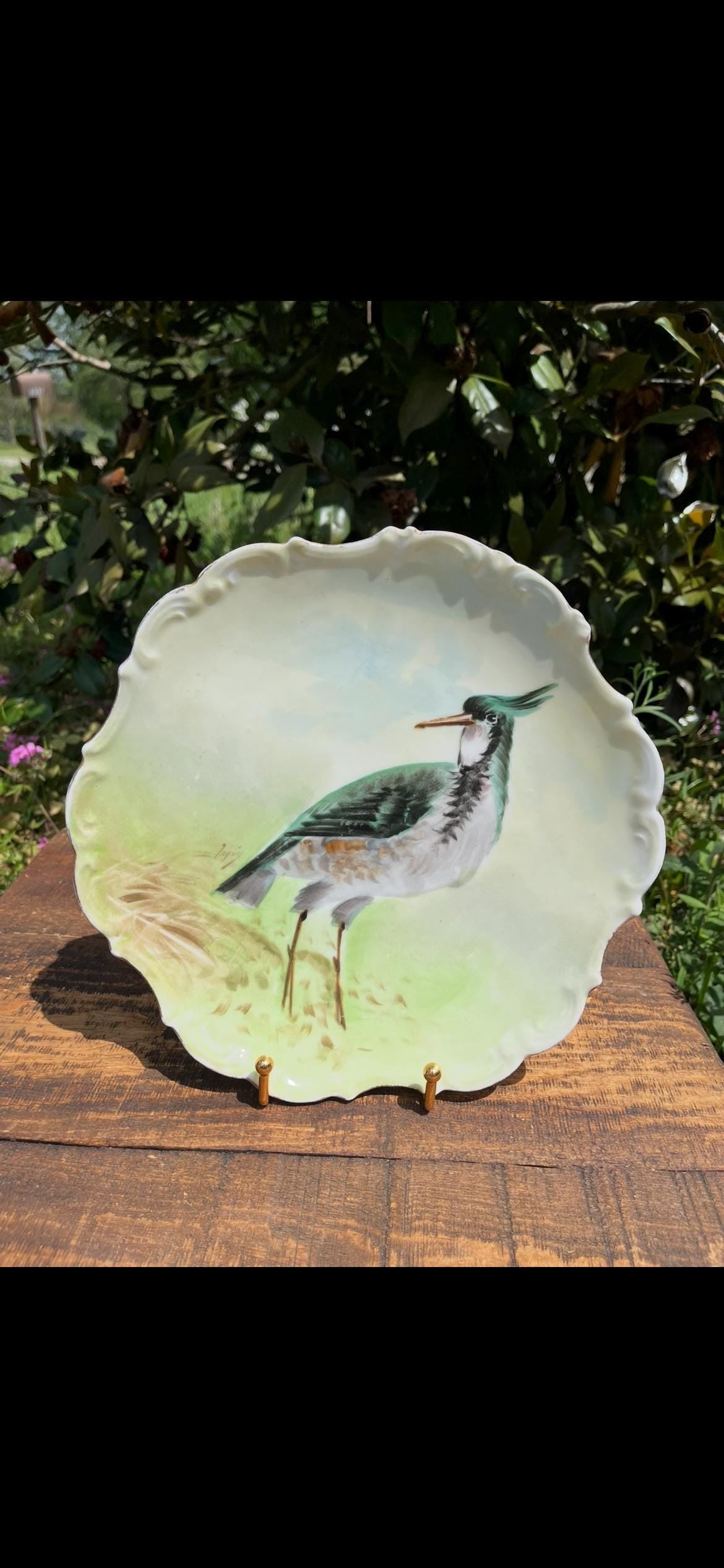 Limoges Flambeau Game Bird Plate – Signed French Porcelain – Hand-Painted Bird Design – Vintage Collectible Plate