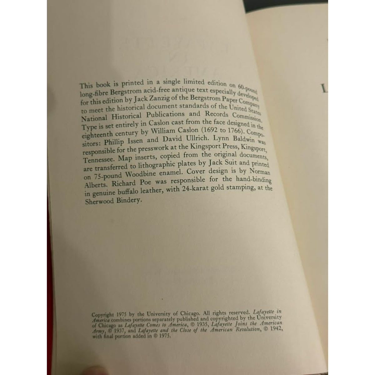 Signed Lafayette in America Louis Gottschalk 1976 Bicentennial Leather First Edition