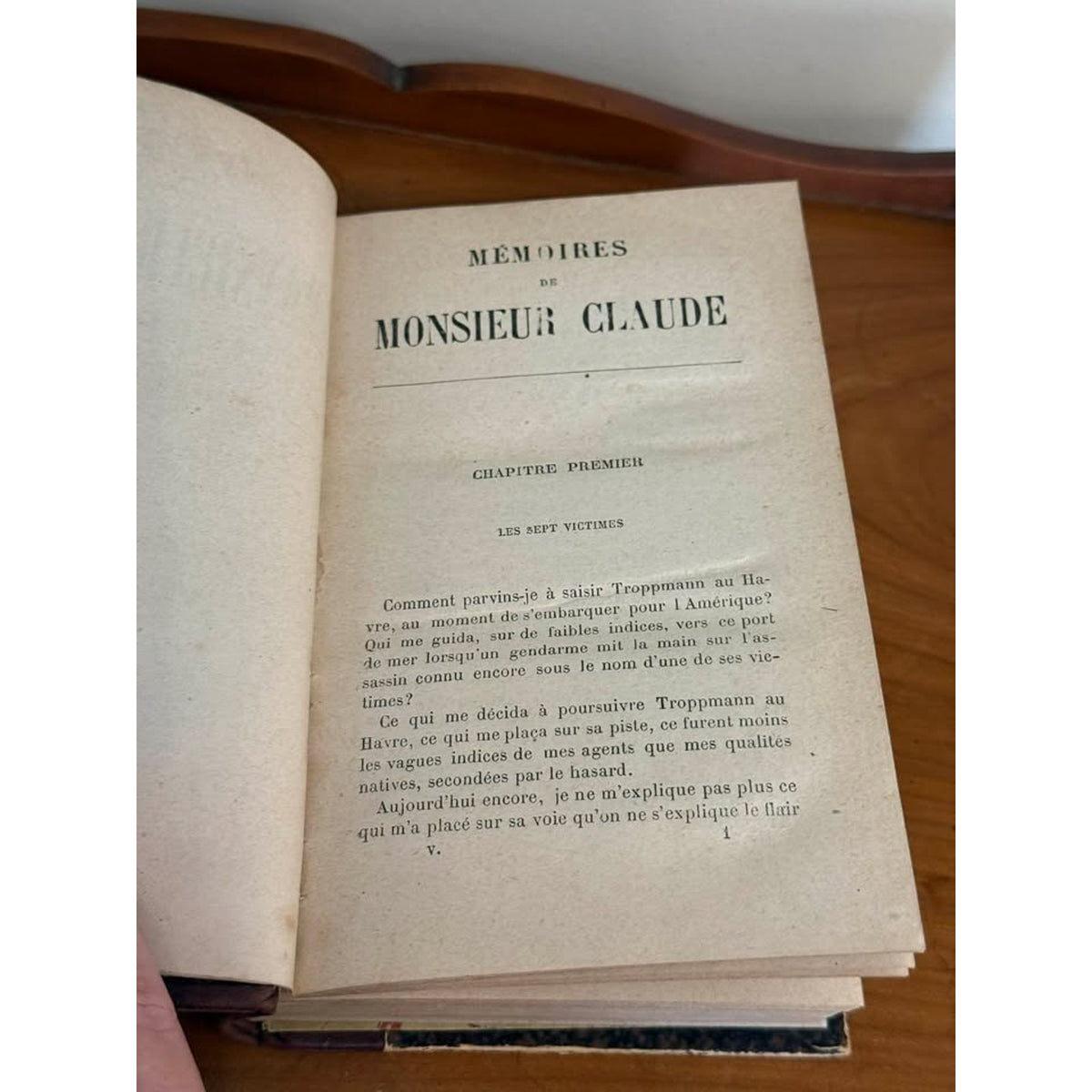 1882 Mémoires de Monsieur Claude French Police Crime Book Leather Bound Vol V