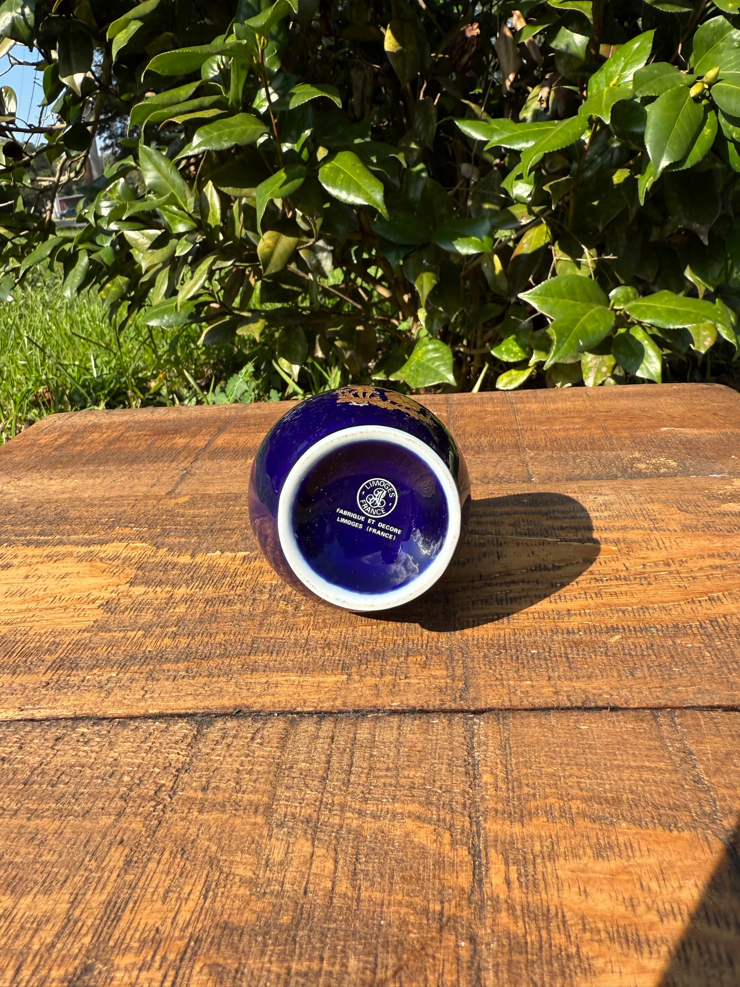 Limoges Cobalt and Gilt Miniature Ewer