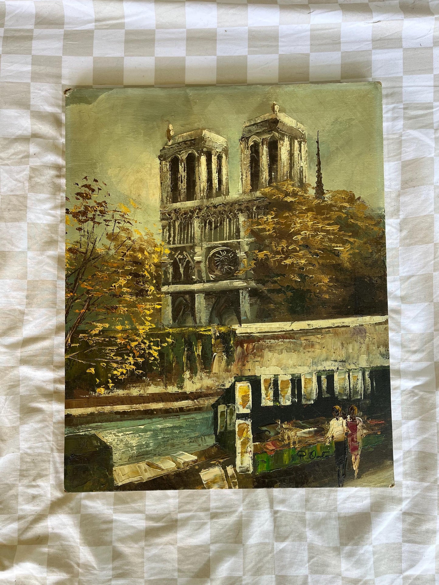 Impressionist Paris Cityscape with Notre-Dame | Heavy Impasto Oil Painting | 16x20 Romantic Seine Scene