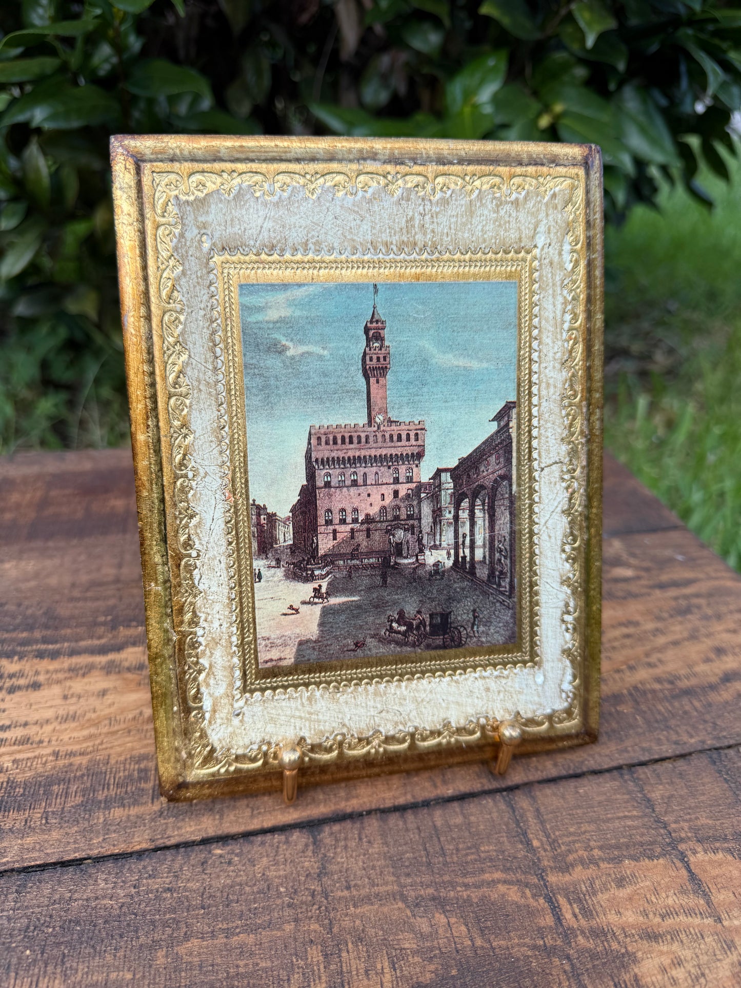 Florentine Painted Wood Panel of the Palazzo Vecchio
