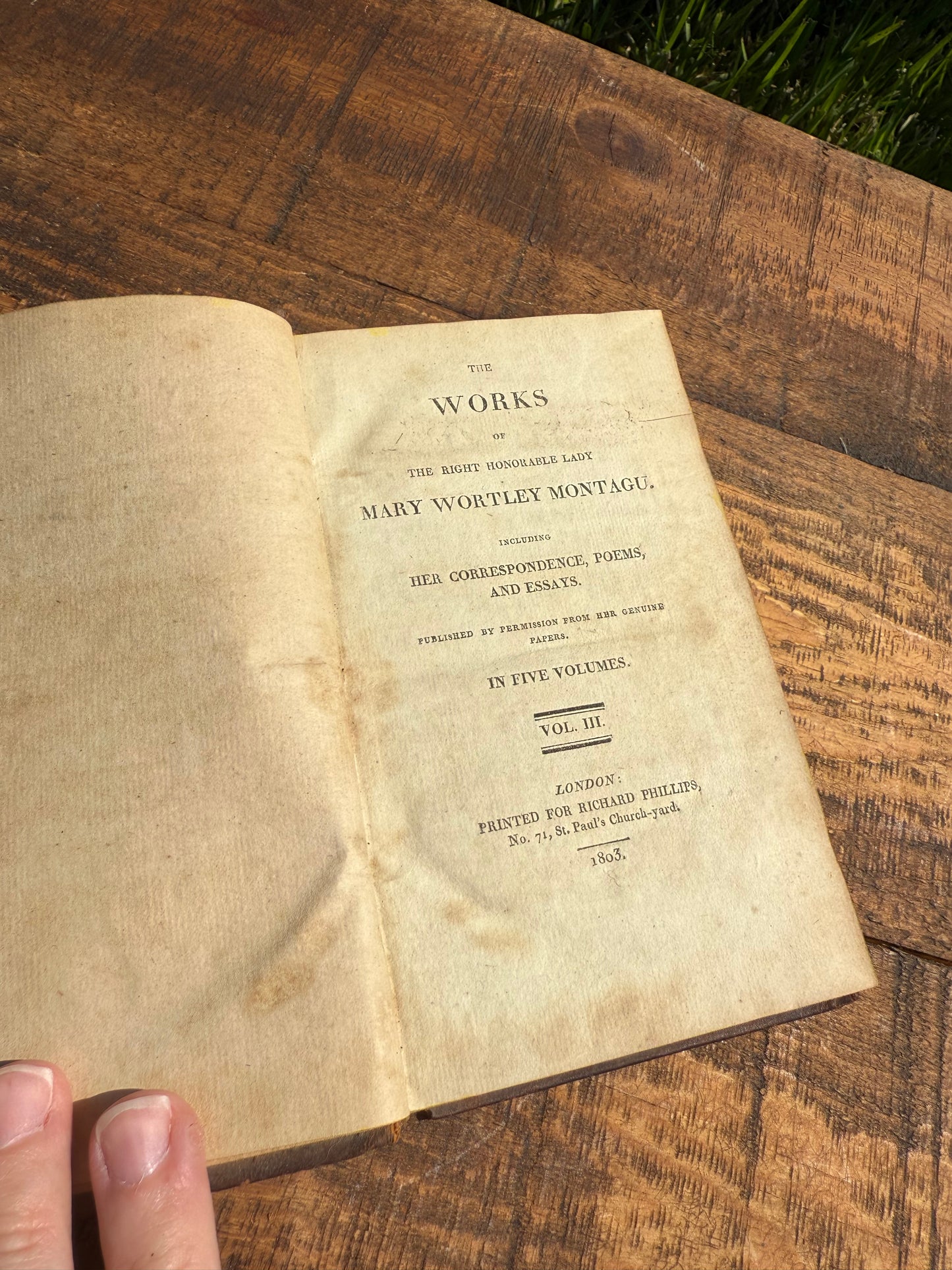 1803 The Works of Lady Mary Wortley Montagu Vol. III – Antique Leather Book