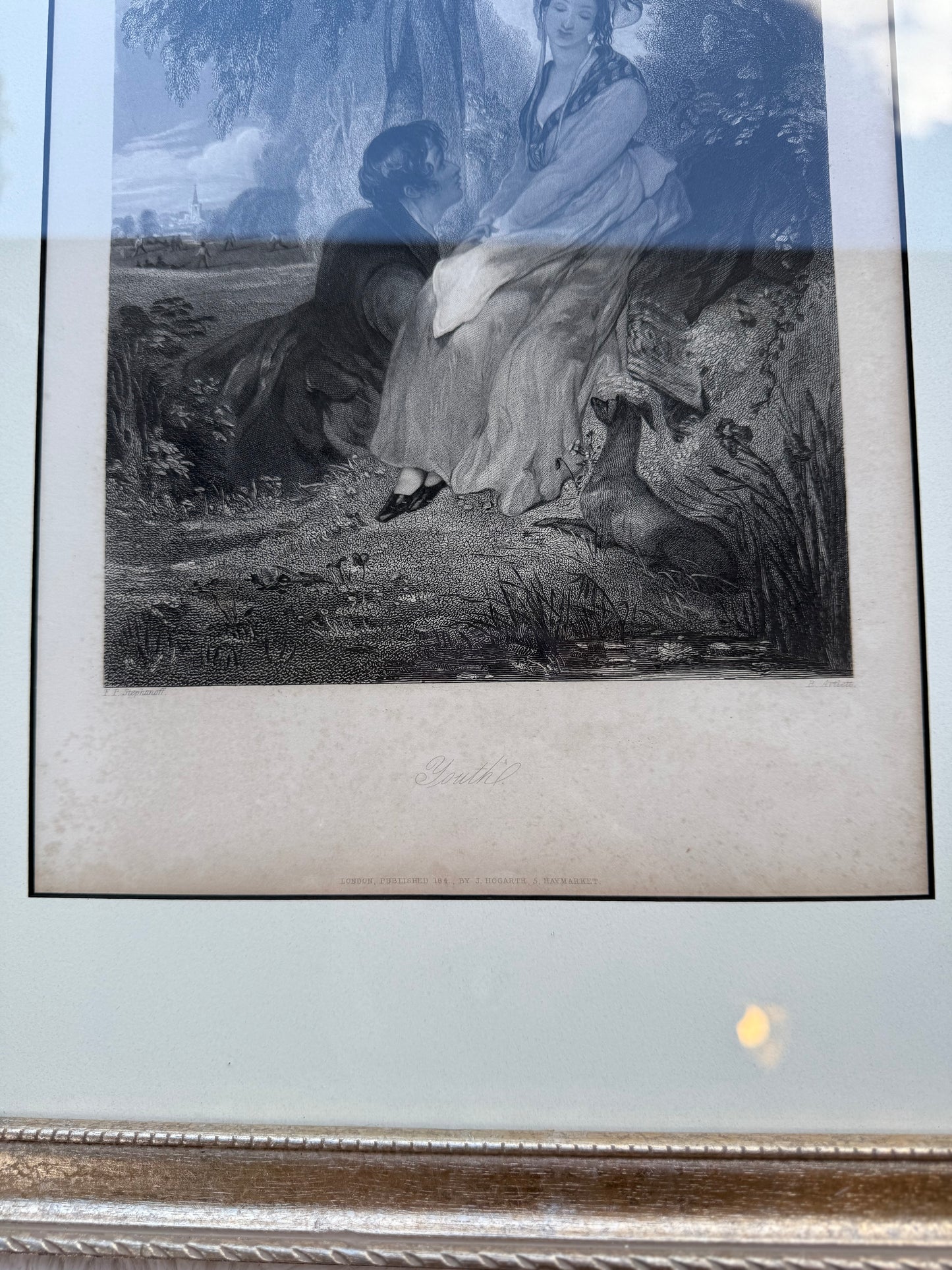 Victorian Stipple & Line Engraving ‘Youth’ After Stephanoff, Published by J. Hogarth, London c.1840s