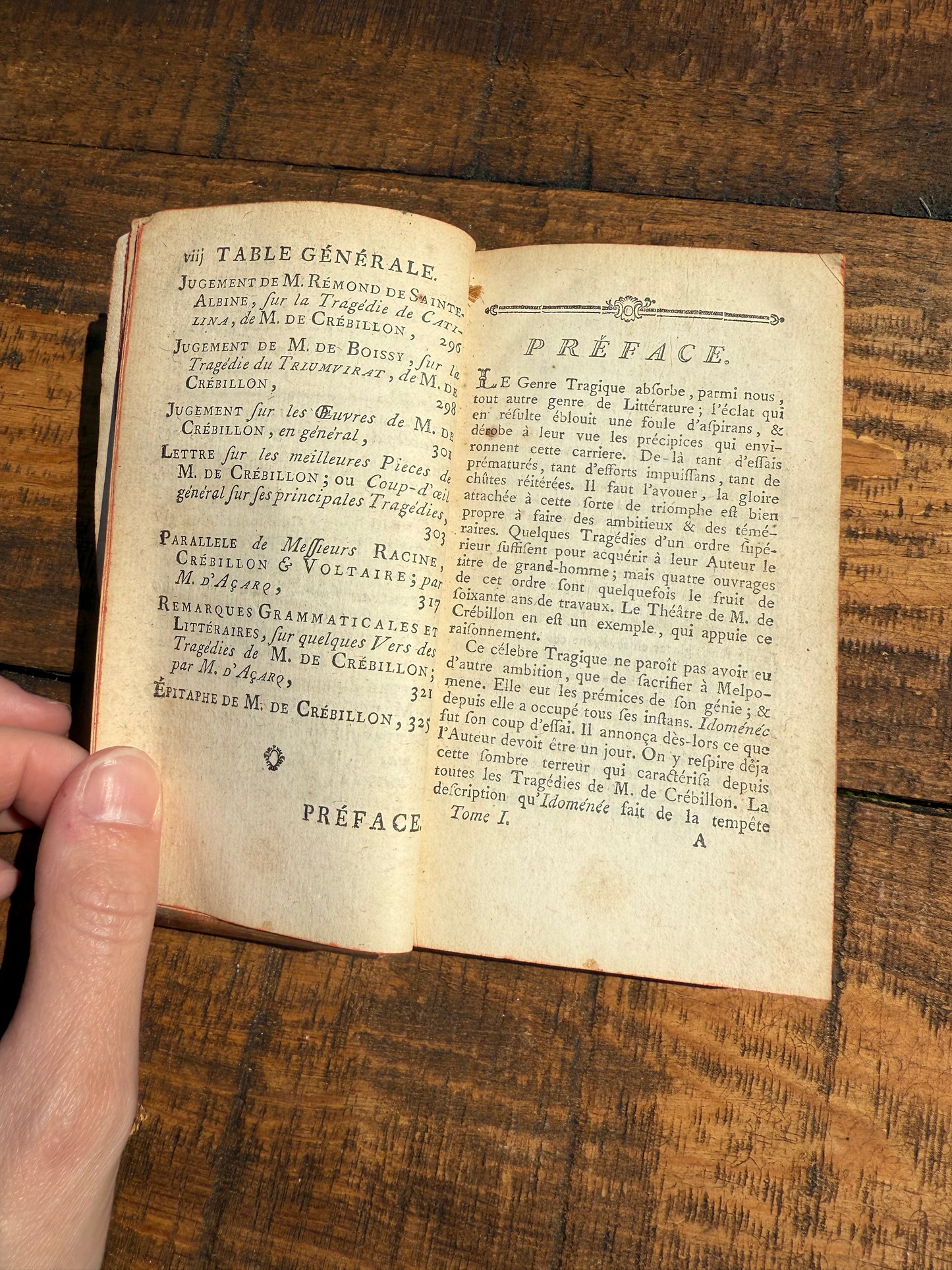 Œuvres de Crébillon, Volume I – 1772 Paris Edition, Full Leather with Portrait Frontispiece