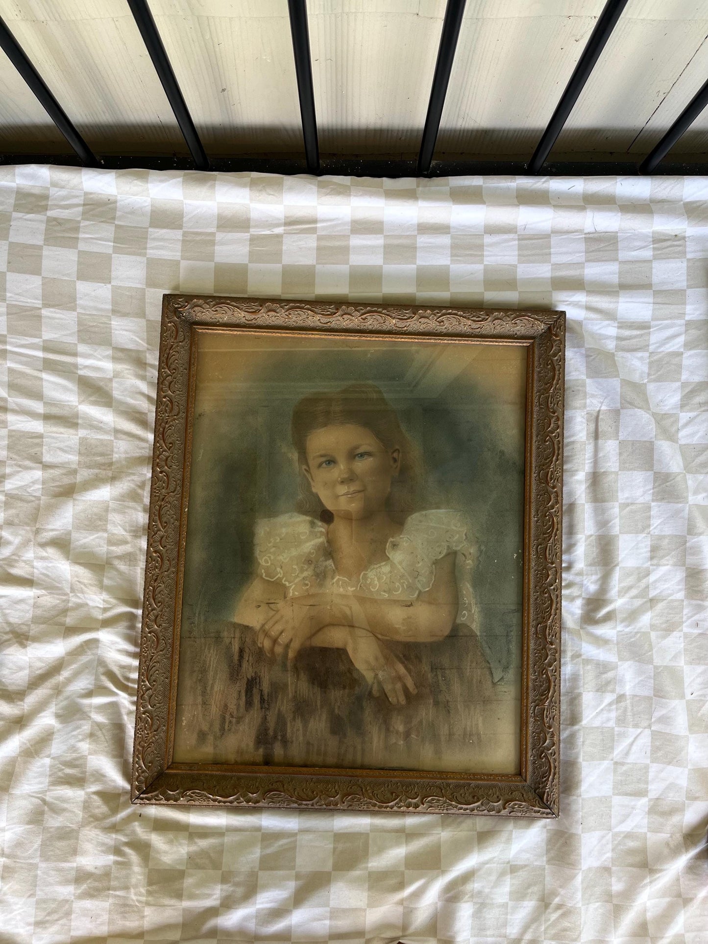 Edwardian Hand-Colored Portrait | Sepia Photograph with Pastel Enhancements | Early 1900s Formal Woman | 19x23