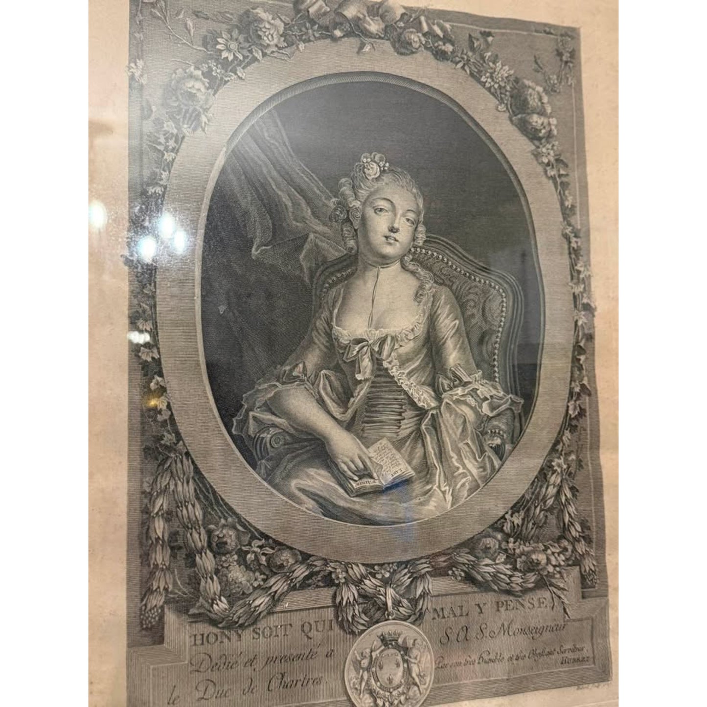 Antique 18th C French Duc de Chartres Engraving
