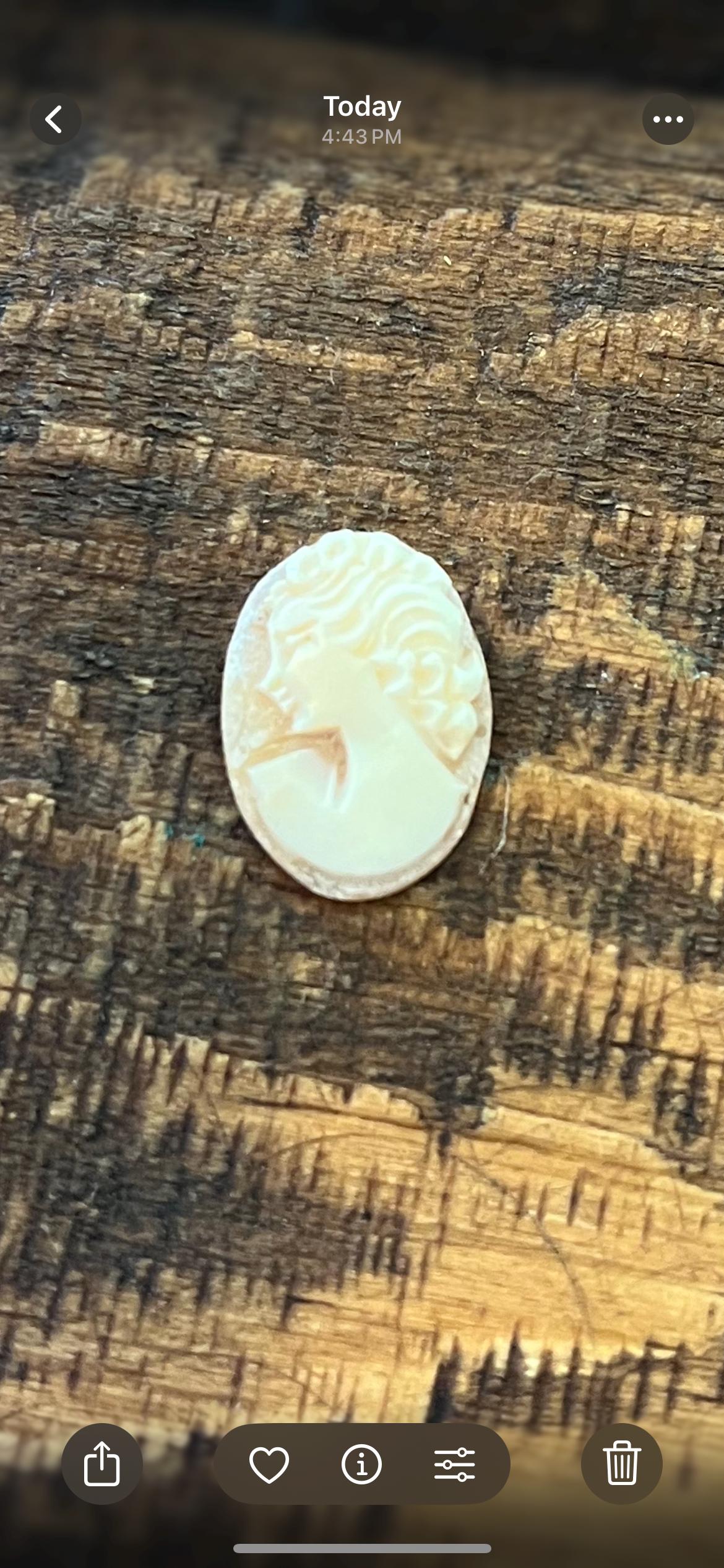 Pink Shell Cameo – Left Facing Victorian Woman – Rare Antique Cameo – Hand-Carved Vintage Jewelry