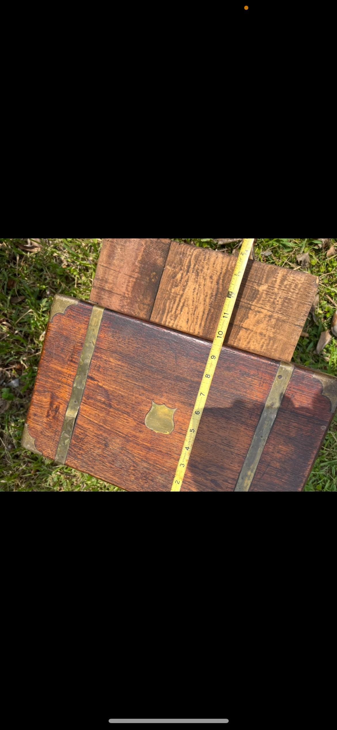 Antique 1870s Traveler’s Writing Desk | Portable Lap Desk with Missing Leather Inlay | Victorian Campaign Box | Folding Writing Slope