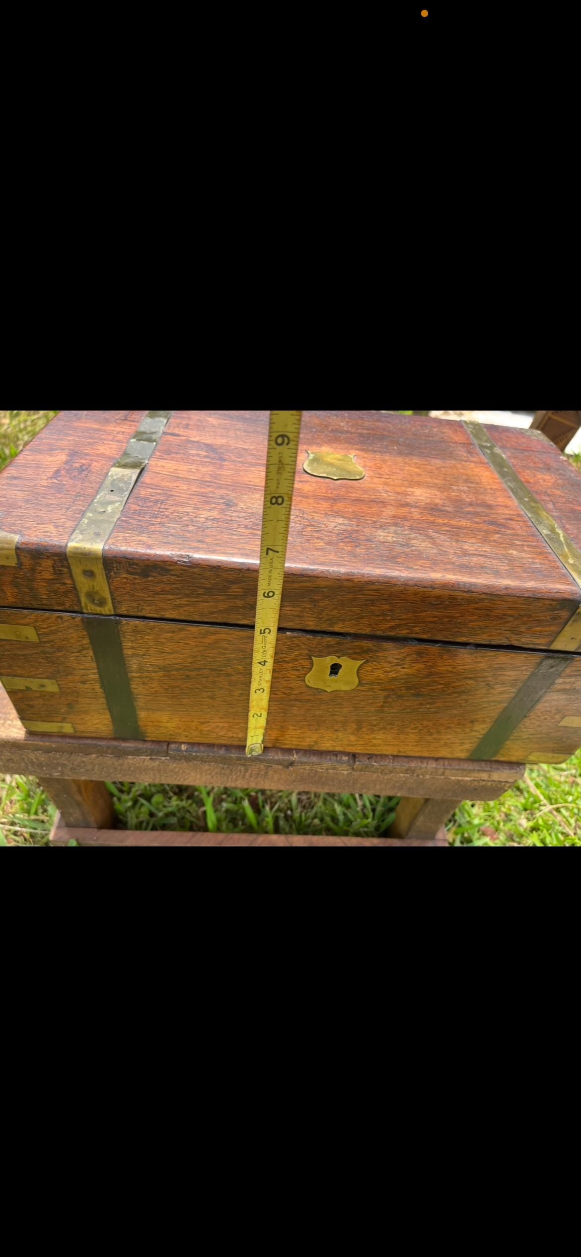 Antique 1870s Traveler’s Writing Desk | Portable Lap Desk with Missing Leather Inlay | Victorian Campaign Box | Folding Writing Slope