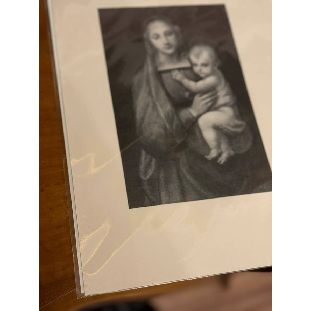 1888 Antique Christian Religious Print Virgin Mary & Baby Jesus Christ Child