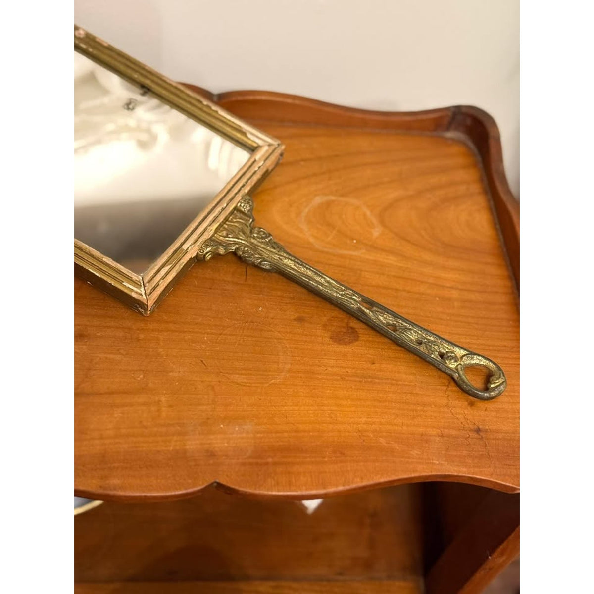 Antique Madame Victoire Portrait Hand Mirror Nattier French Royalty Vanity Mirror