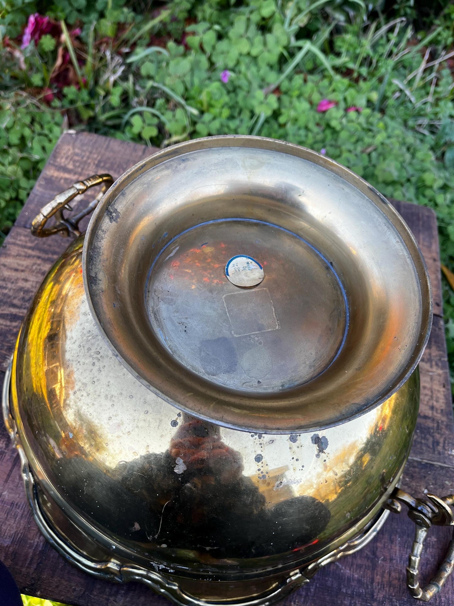 Large Footed Brass Centerpiece, Cache Pot Planter, Decorative Brass Planter, Home Décor, Elegant Brass Cachepot
