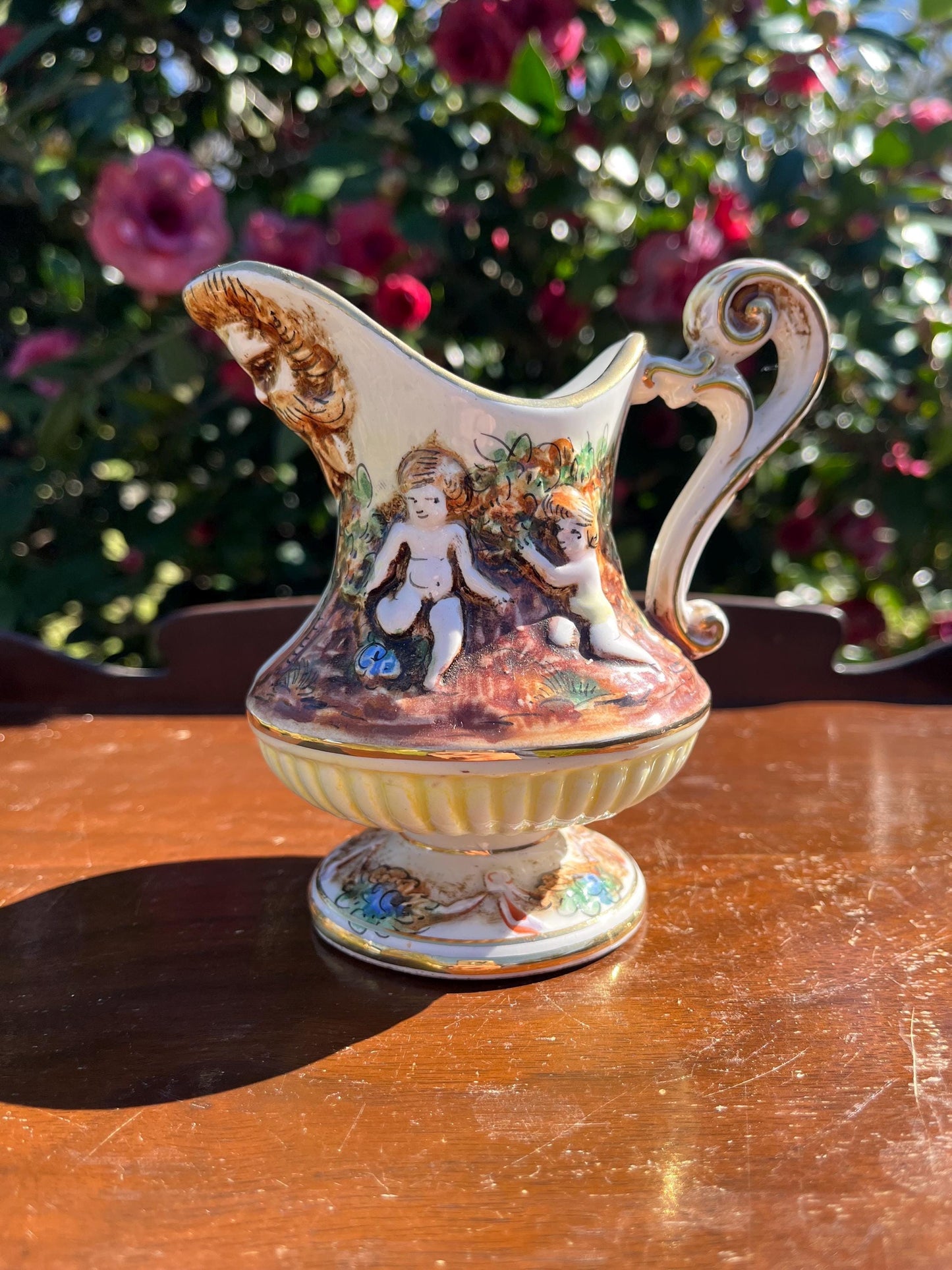 Capodimonte Tea Set with Serpents and Cherubs, Porcelain Vintage Tea Set, Unique Tea Set Gift, Italian Ceramics
