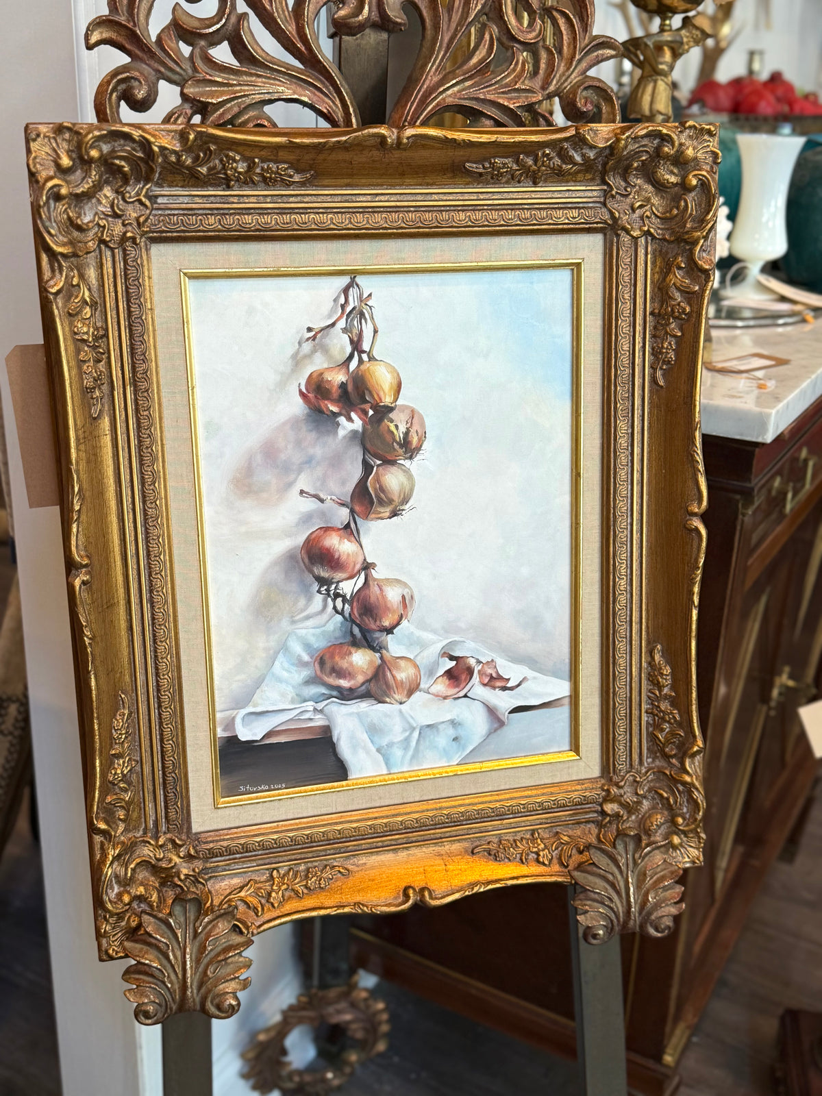 Anna Sitovska, Still Life with Onions, Original Oil Painting, 2025