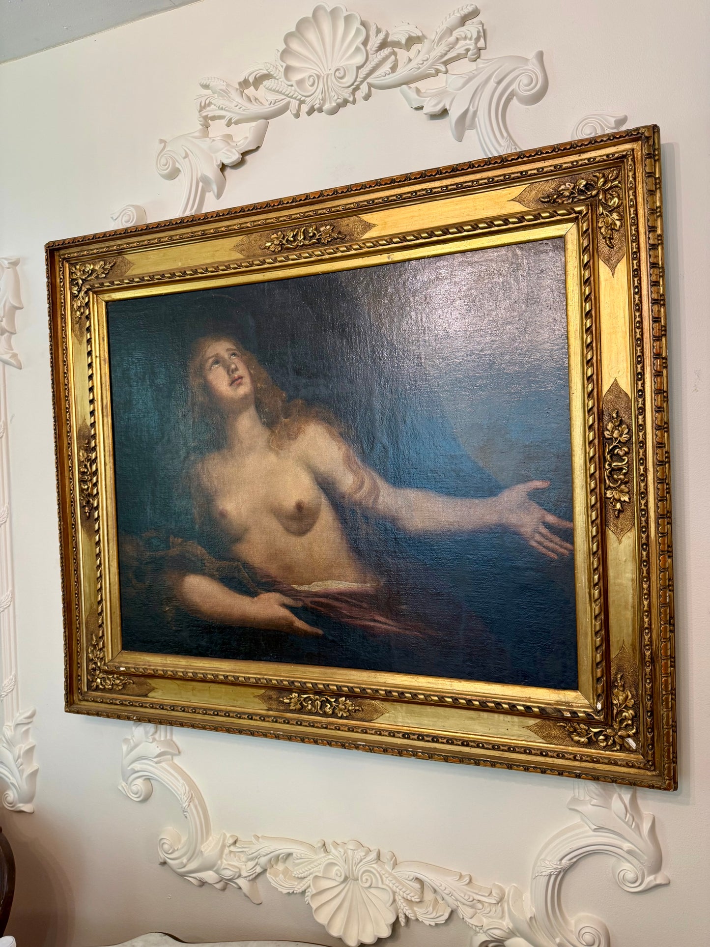 17th Century Italian School Magdalene Oil Painting | Baroque Devotional Portrait