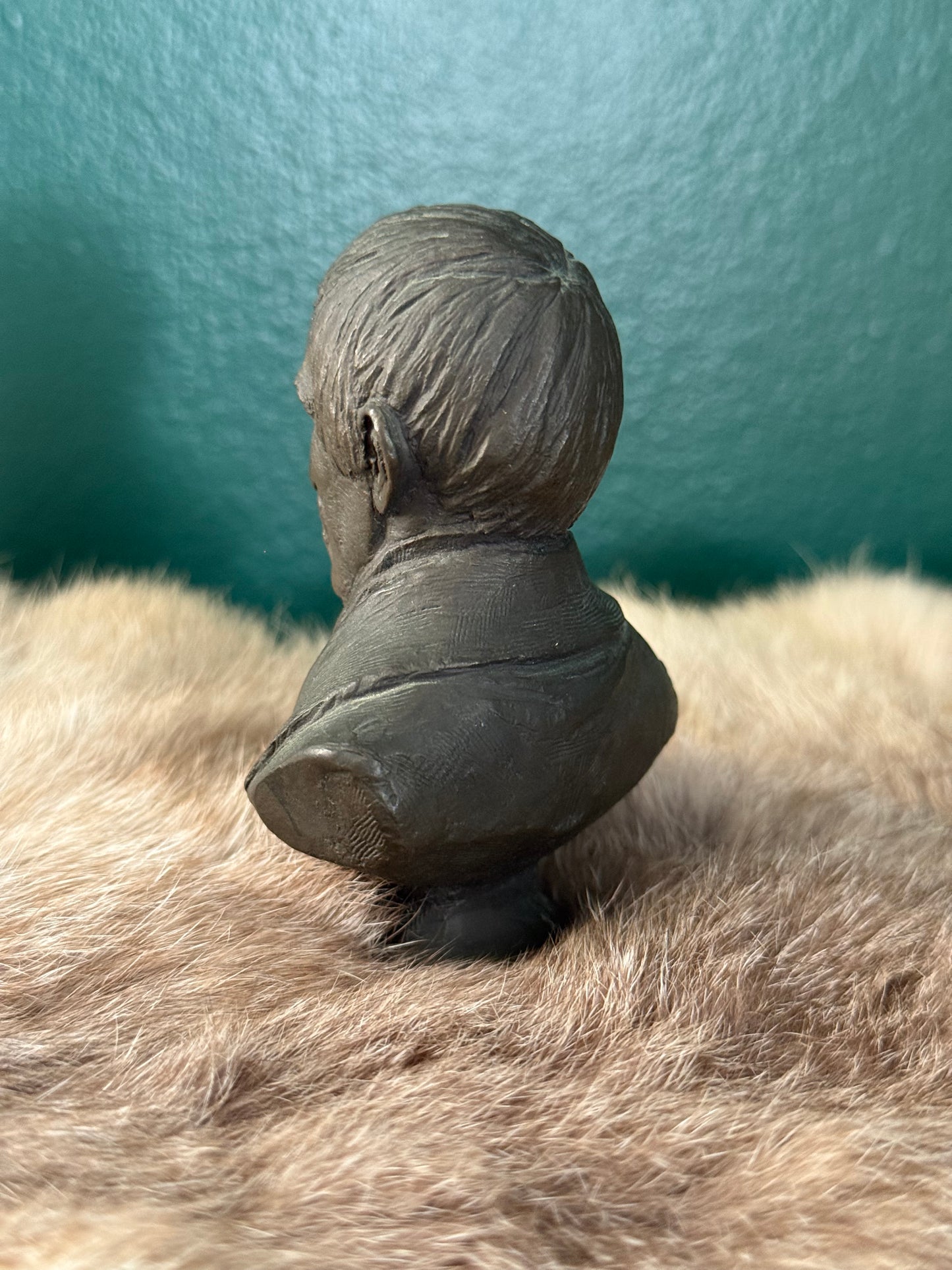 Vintage Franklin Mint-Style William Henry Harrison Presidential Bust | Cast Metal Sculpture | Movie Set Prop