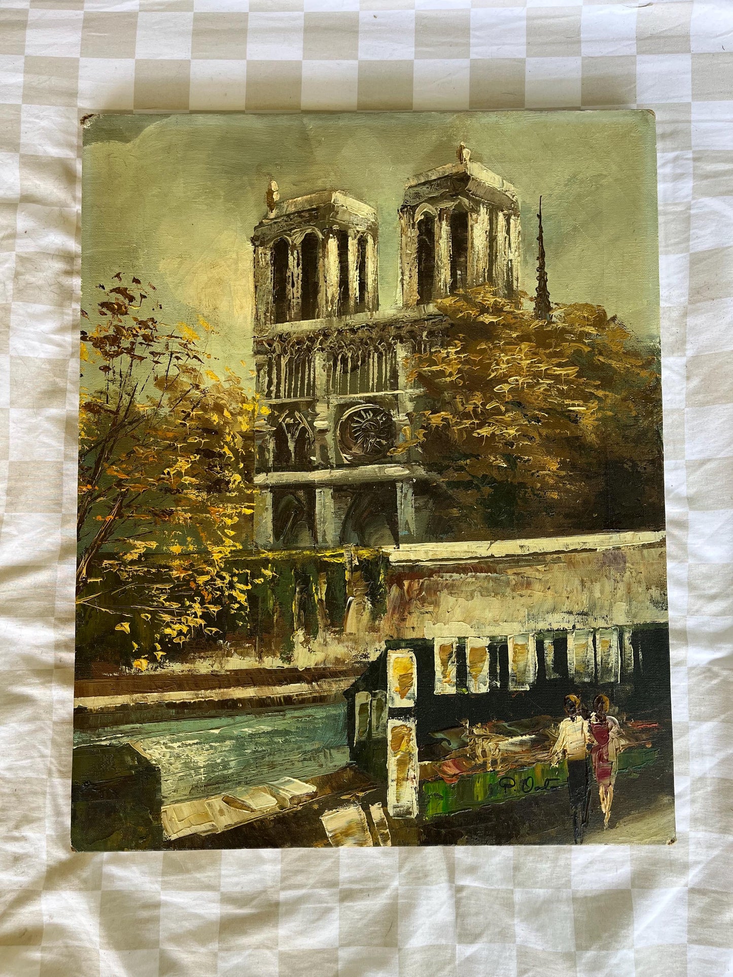 Impressionist Paris Cityscape with Notre-Dame | Heavy Impasto Oil Painting | 16x20 Romantic Seine Scene