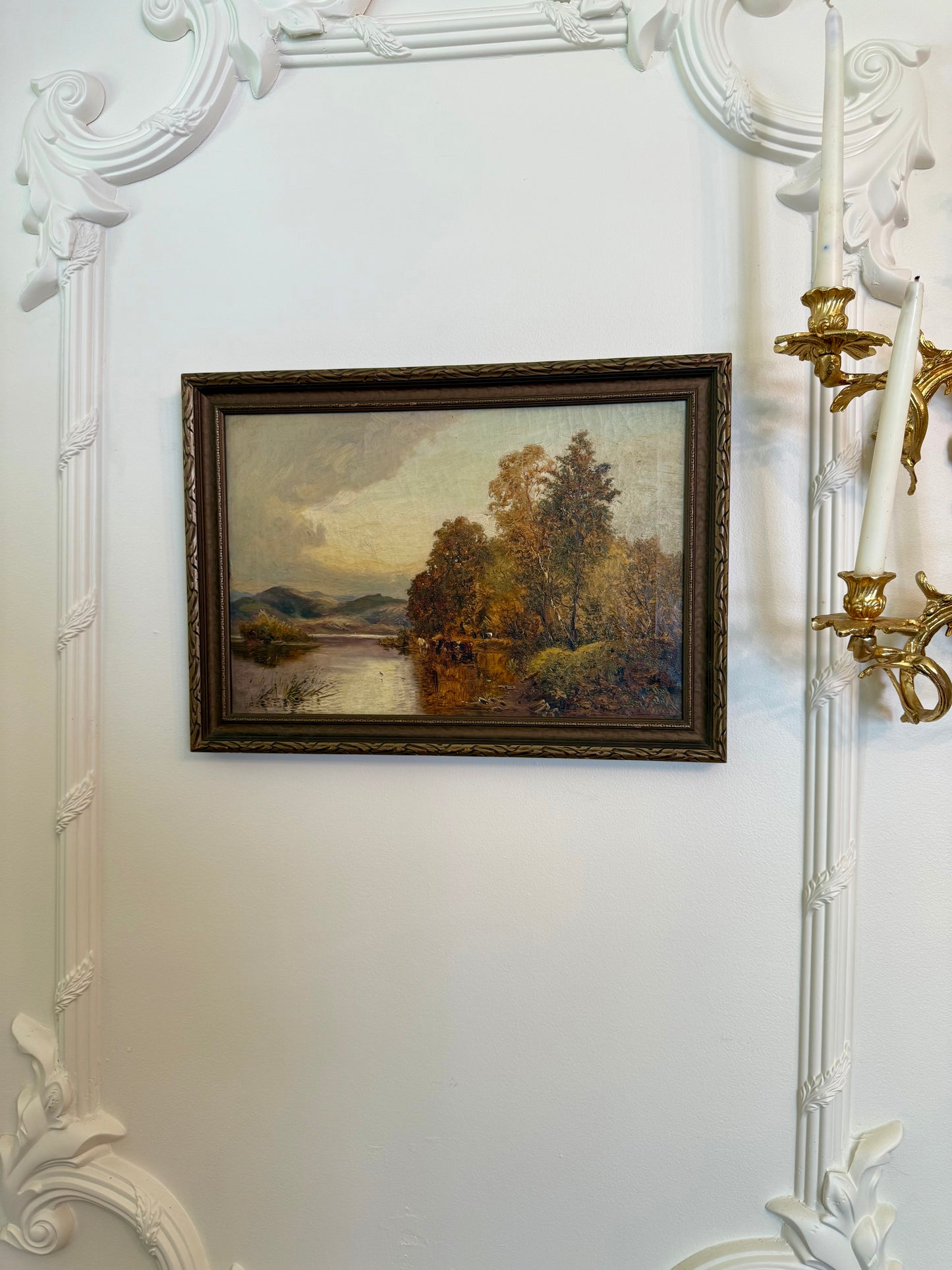 W. Anderson Antique Autumn Landscape | Listed Artist Oil on Canvas | Framed