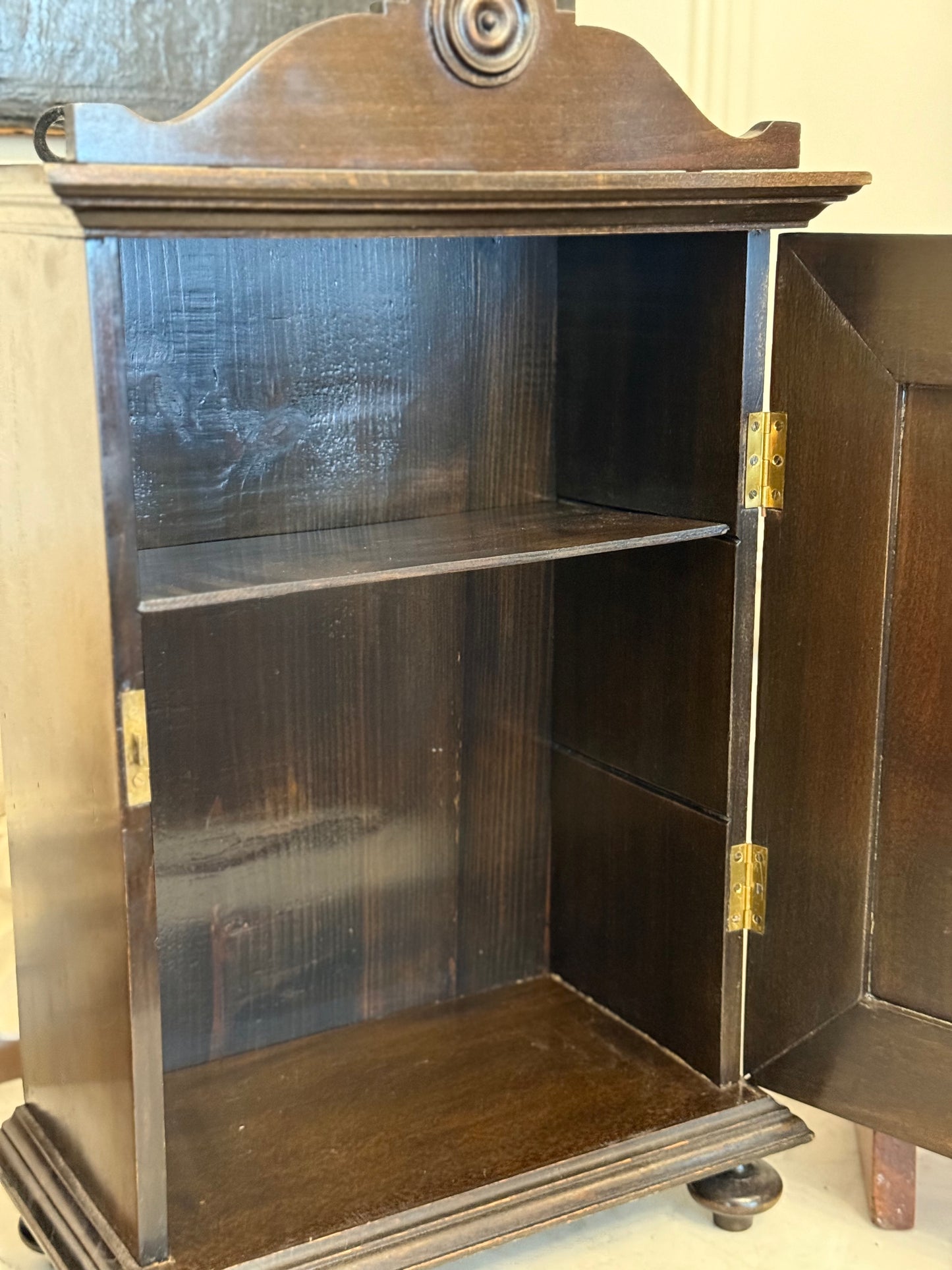 Antique Dutch or German Tobacco Cabinet | Knight Motif Wall Cabinet