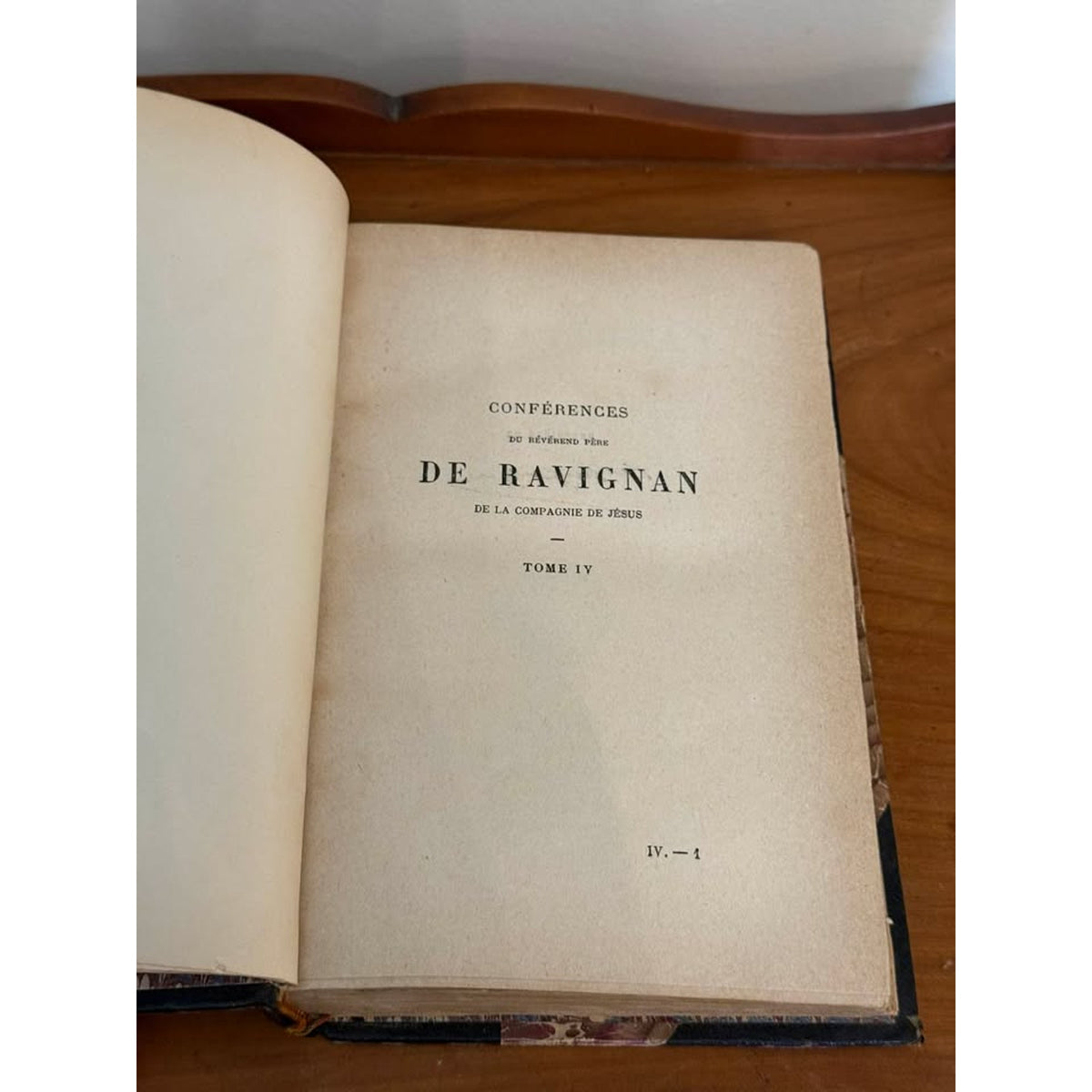 Antique 1896 French Leather Book De Ravignan Conférences Notre Dame Paris Vol IV