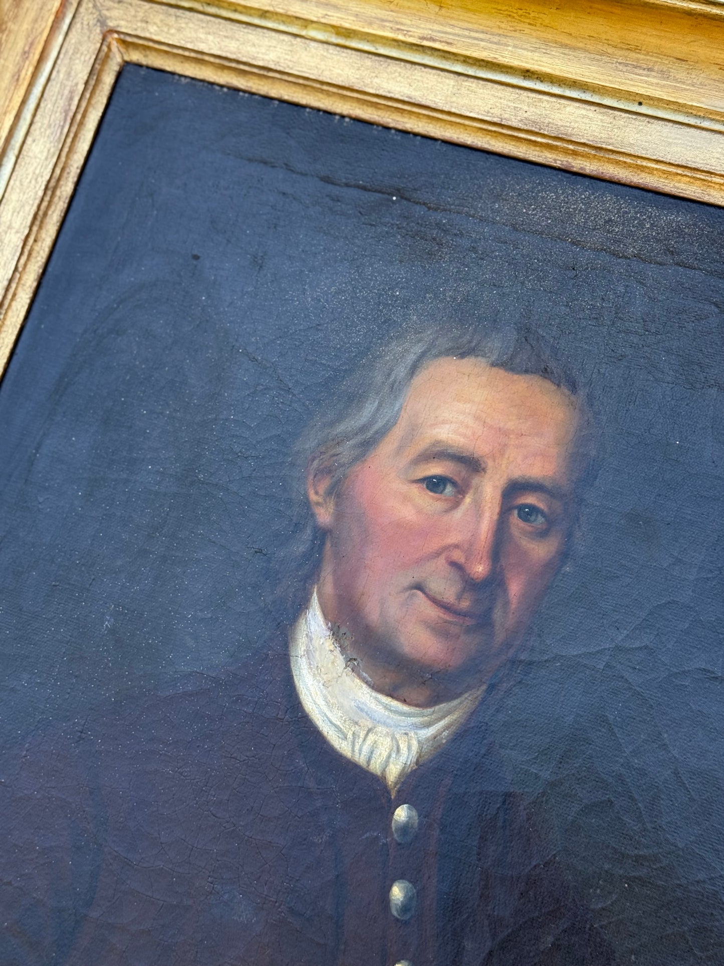 18th-Century Gentleman Portrait in Original Gilt Frame • Circle of Johann Nepomuk della Croce (European Collection Label)