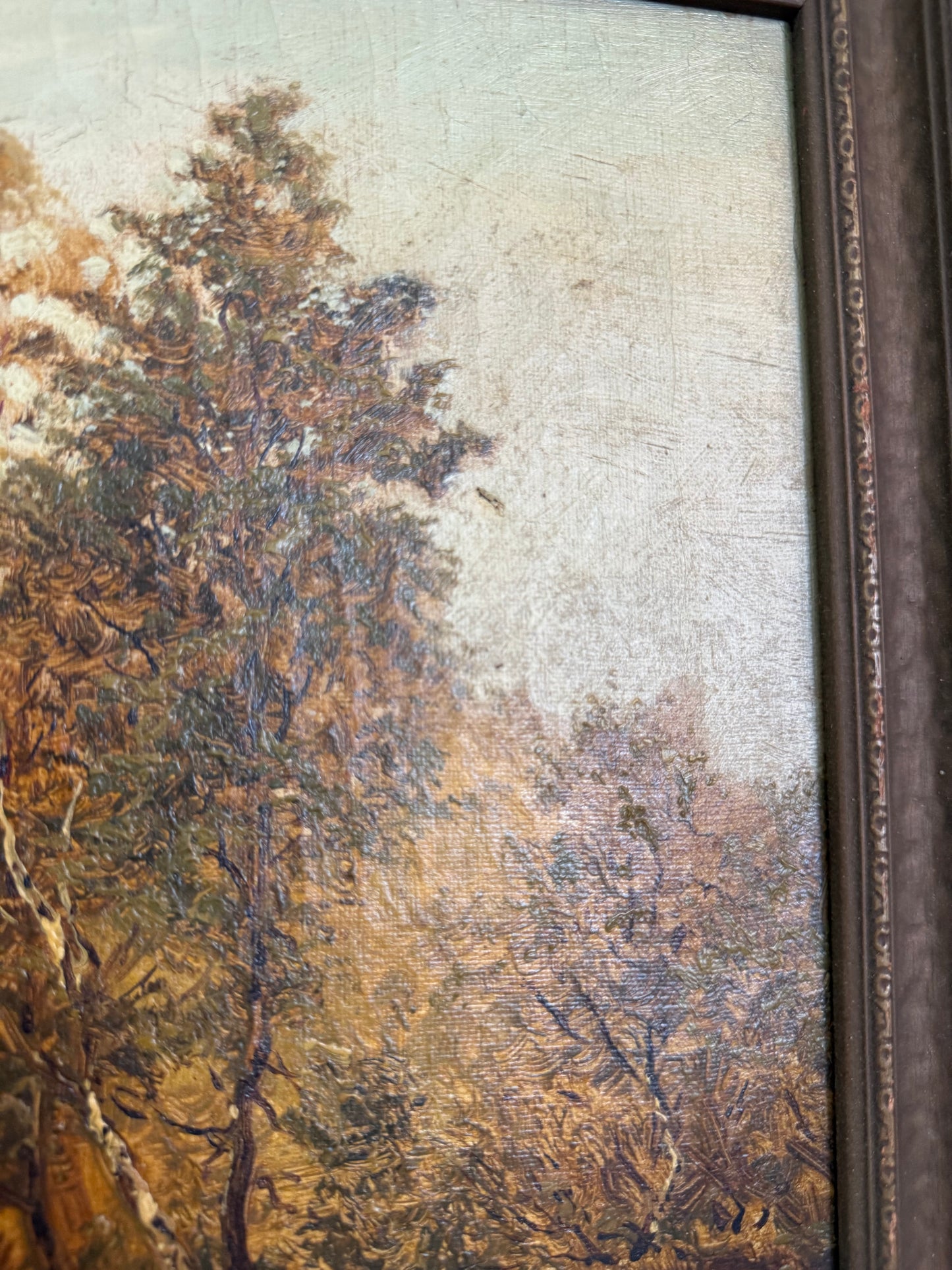 W. Anderson Antique Autumn Landscape | Listed Artist Oil on Canvas | Framed