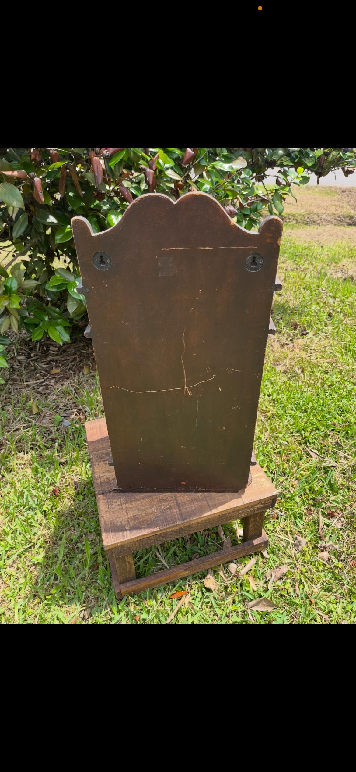 Antique Sheet Music Cabinet | Wall-Mount Wood Organizer | Vertical File Storage | Arts & Crafts Era | Tall Vintage Hanging Cabinet