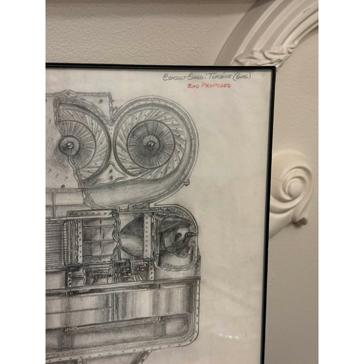 Original 1964 Turbine Engineering Drawing Hand Drawn Technical Industrial Art