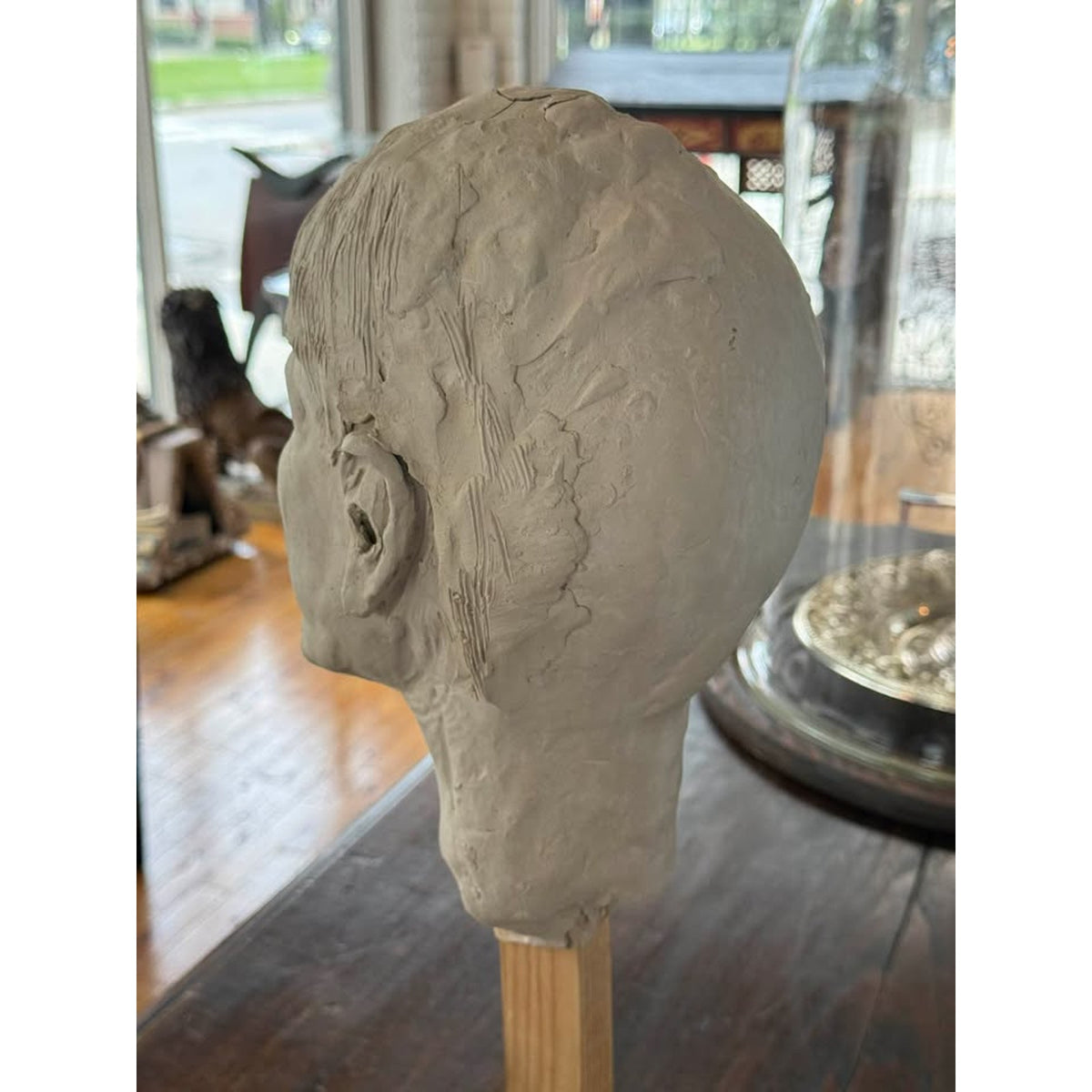 Original Handmade Portrait Bust Sculpture by New Orleans Artist, 20”
