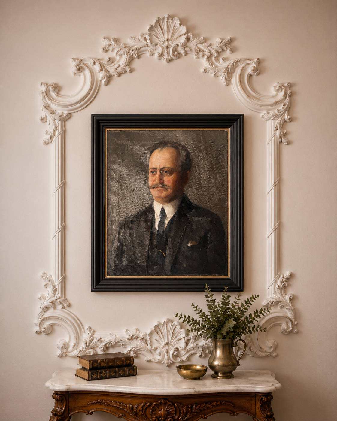 Antique American Portrait of a Gentleman, Signed “Hearn” and Dated 1923