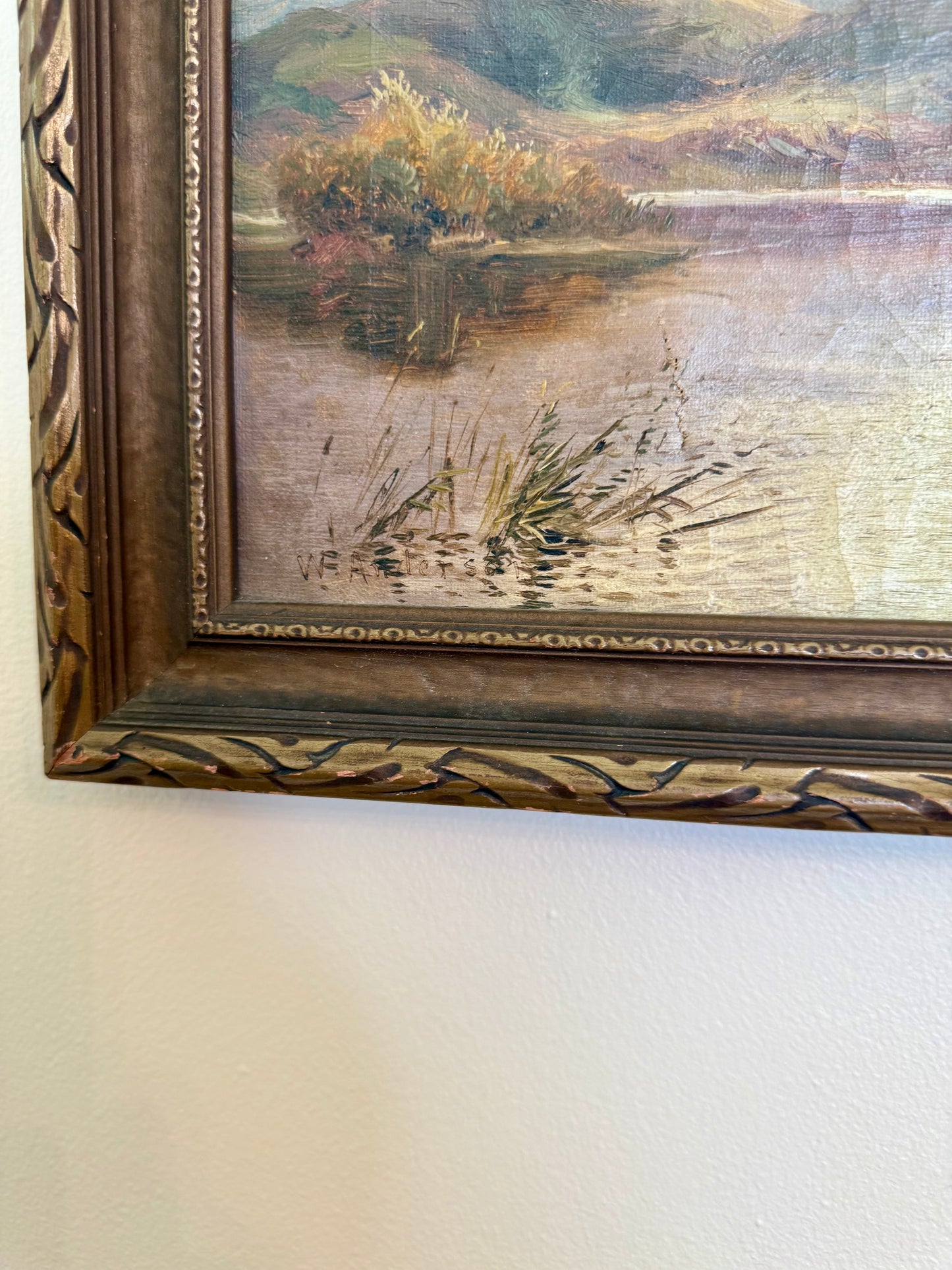 W. Anderson Antique Autumn Landscape | Listed Artist Oil on Canvas | Framed