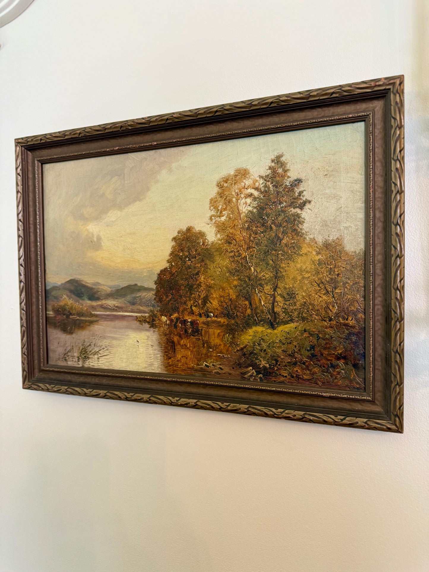 W. Anderson Antique Autumn Landscape | Listed Artist Oil on Canvas | Framed