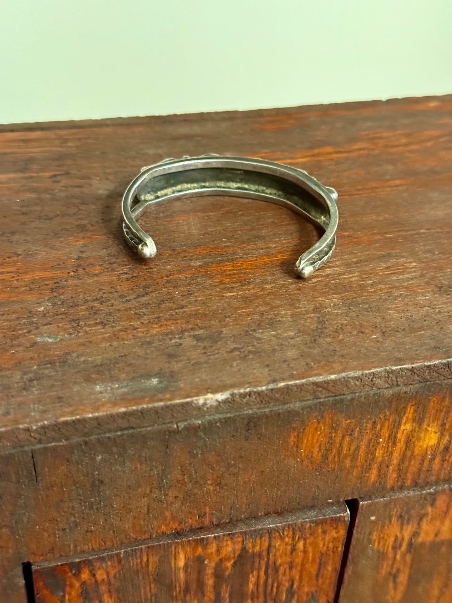 Vintage Navajo Five-Stone Turquoise Row Cuff Bracelet