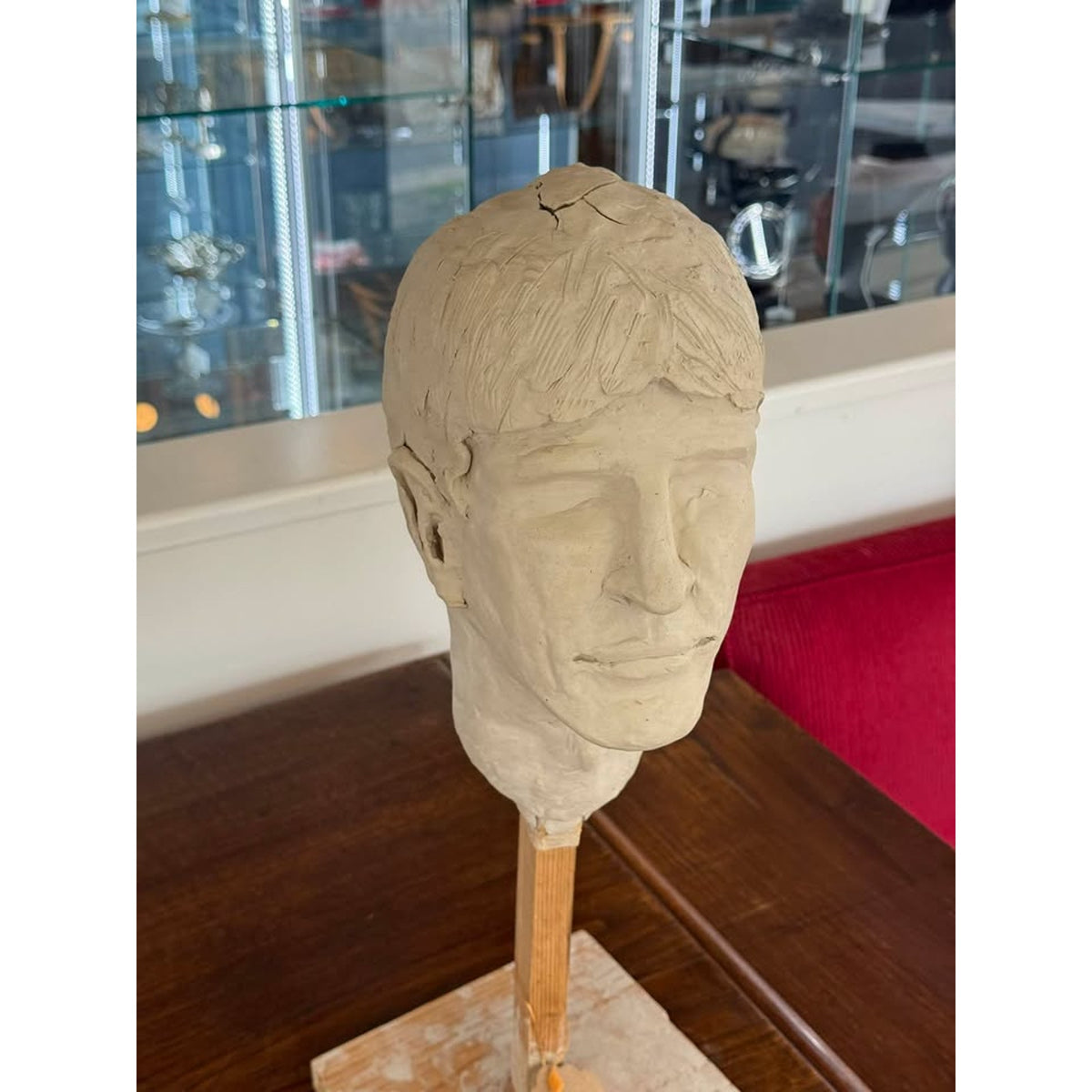 Original Handmade Portrait Bust Sculpture by New Orleans Artist, 20”