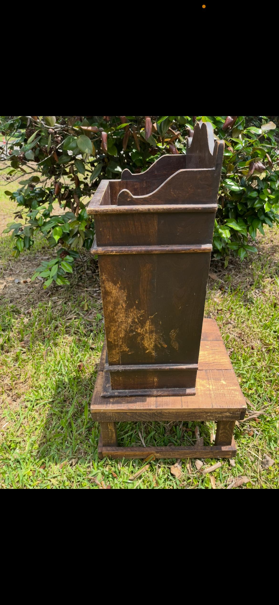 Antique Sheet Music Cabinet | Wall-Mount Wood Organizer | Vertical File Storage | Arts & Crafts Era | Tall Vintage Hanging Cabinet