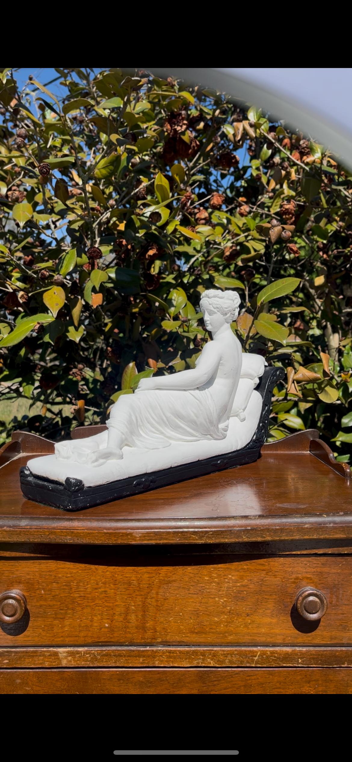 Vintage Reclining Venus Chalkware Sculpture