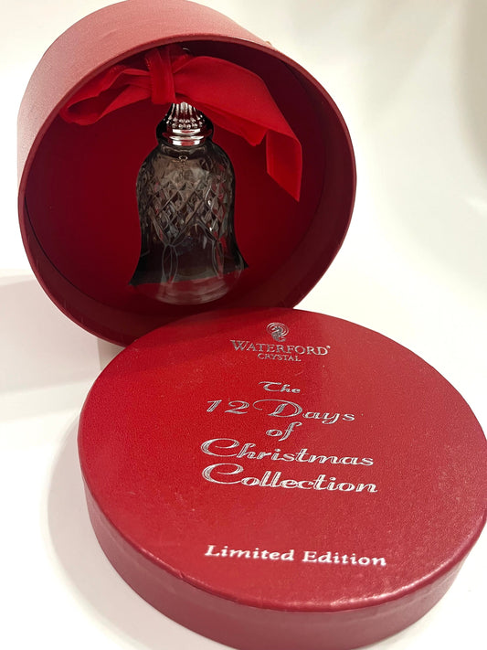 Waterford Crystal Bell Swan Ornament, Holiday Decor, 12 Days of Christmas Gift, Swarovski Crystal Accent
