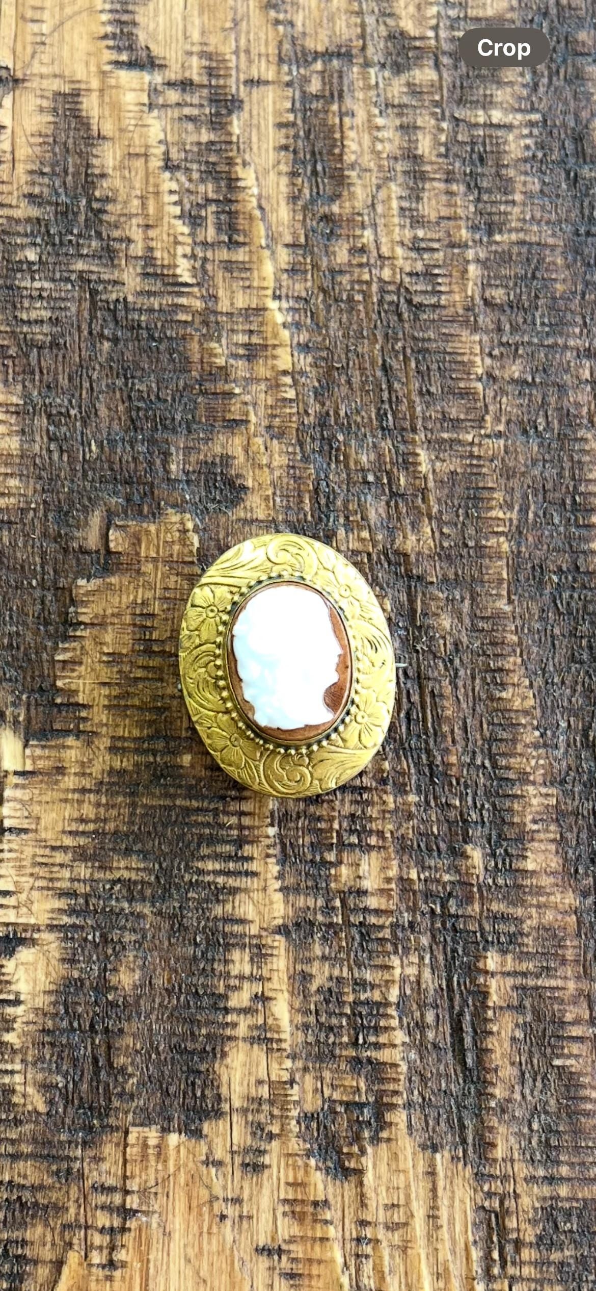 19th Century Roman Cameo Brooch – C Clasp & Extended Pin – Antique Stone Cameo – Vintage Jewelry