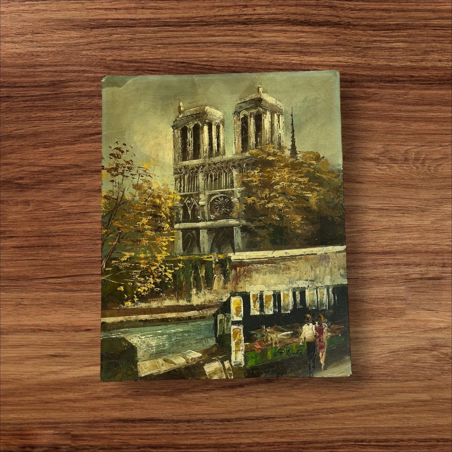 Impressionist Paris Cityscape with Notre-Dame | Heavy Impasto Oil Painting | 16x20 Romantic Seine Scene