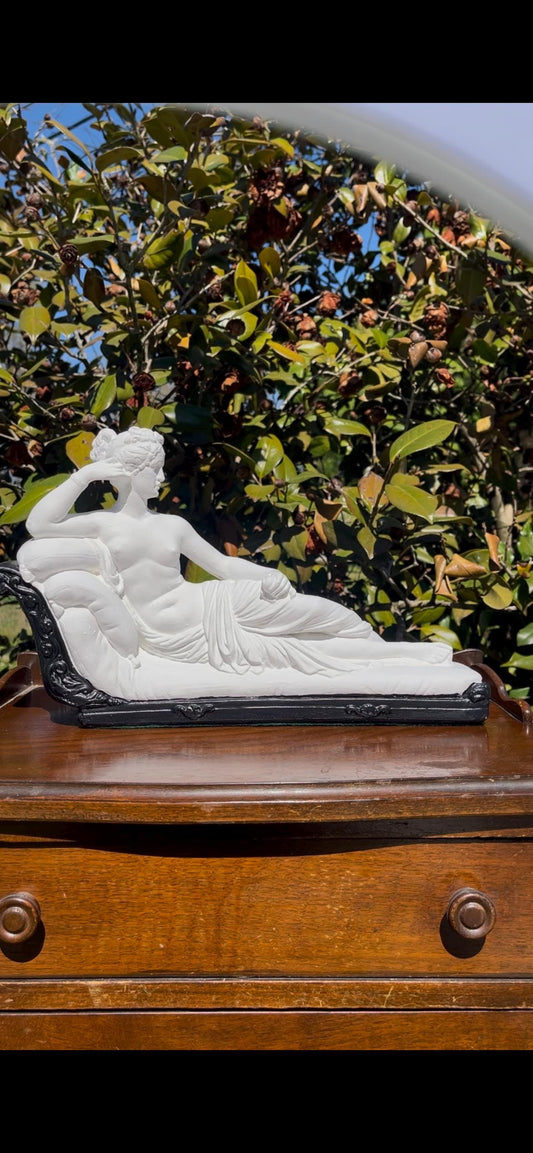 Vintage Reclining Venus Chalkware Sculpture