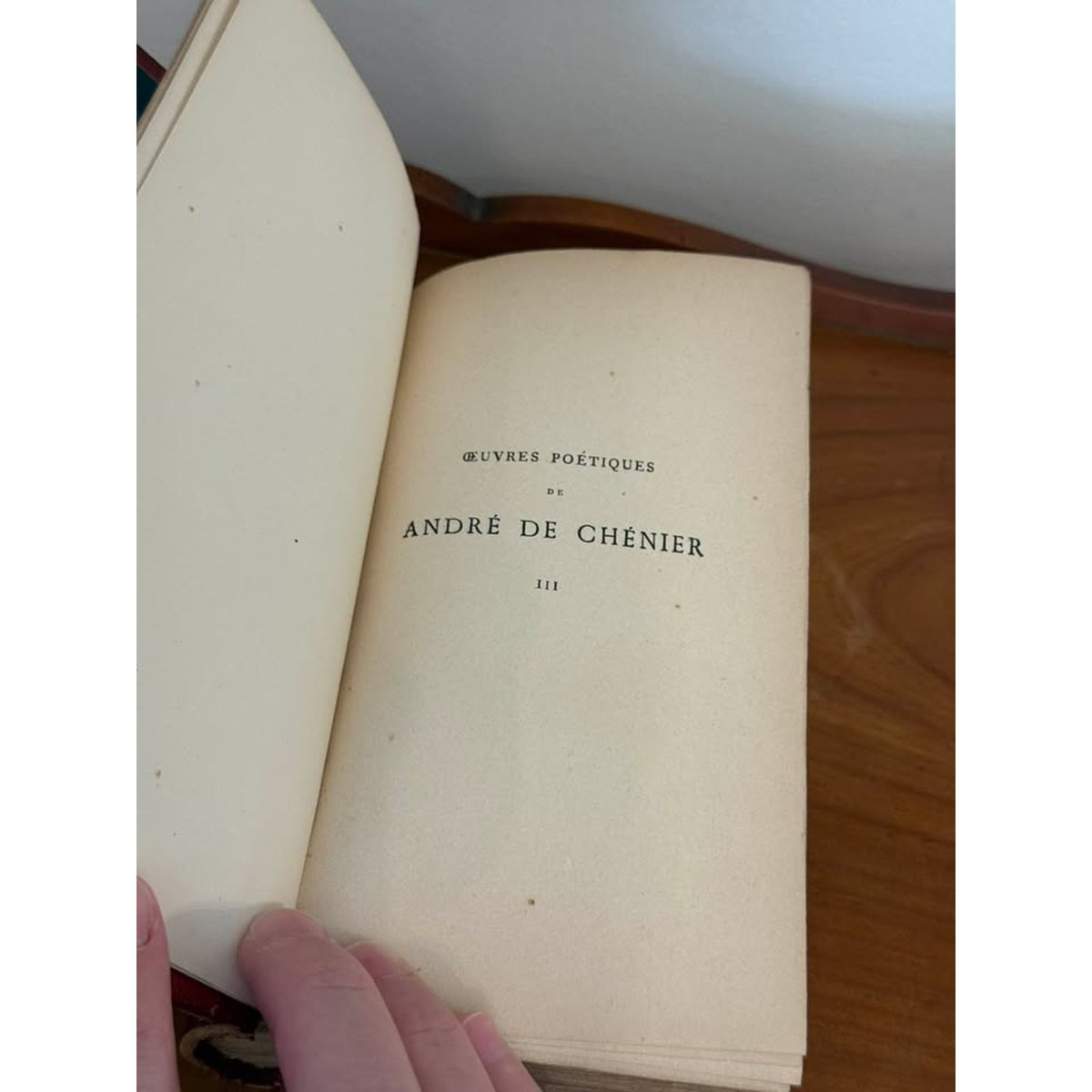Antique 1874 André de Chénier French Poetry Book Leather Bound Paris Vol III